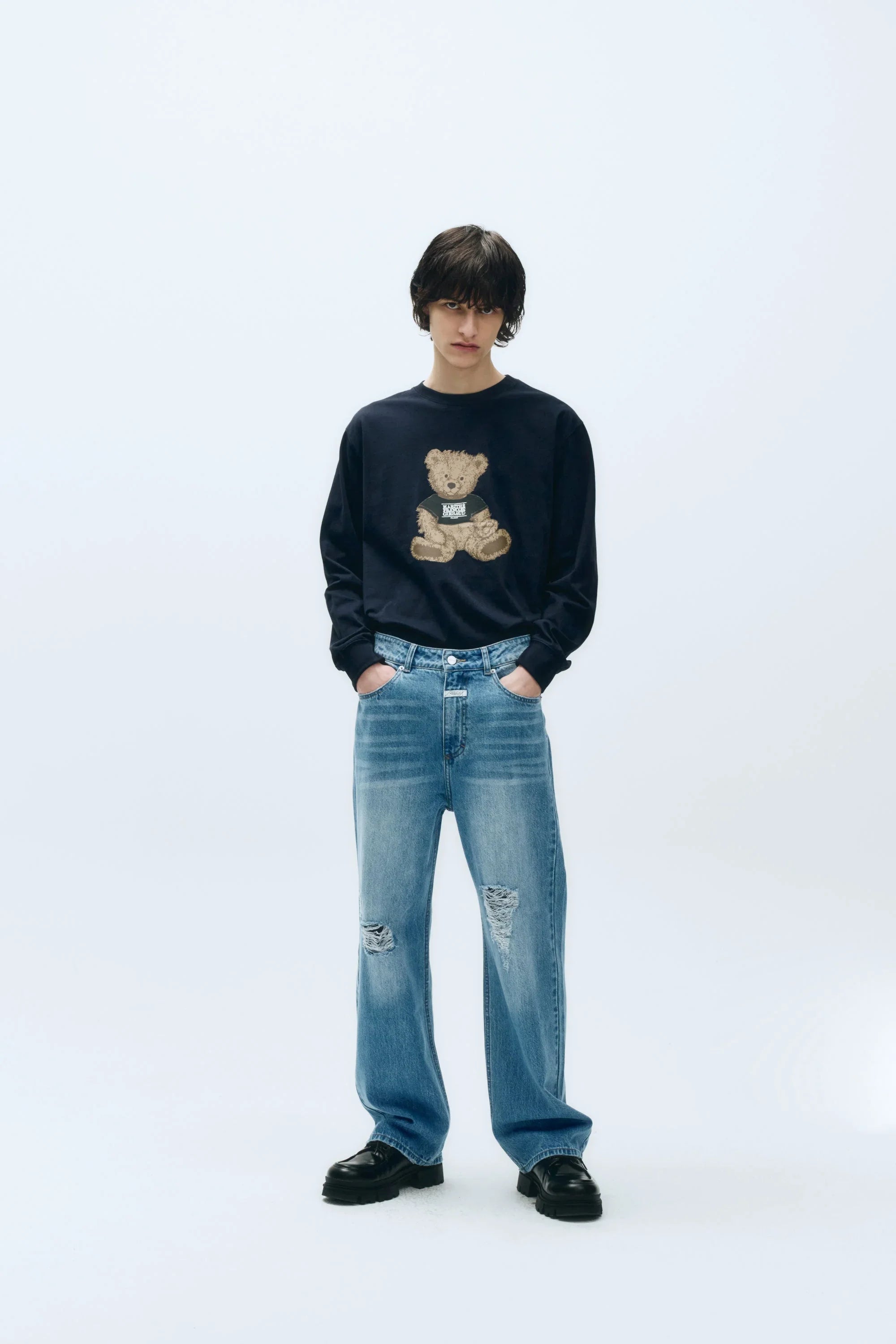 Doodle Bear Long Sleeve Navy