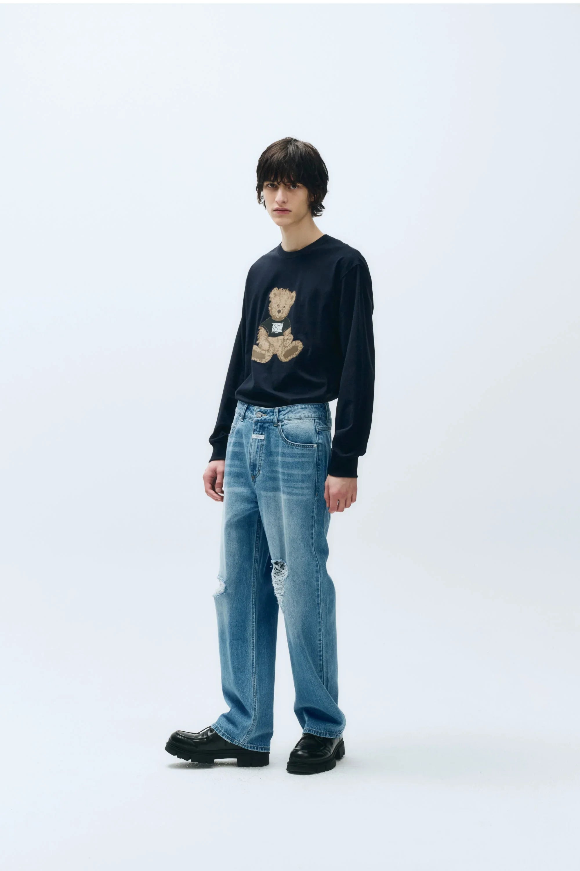 Doodle Bear Long Sleeve Navy