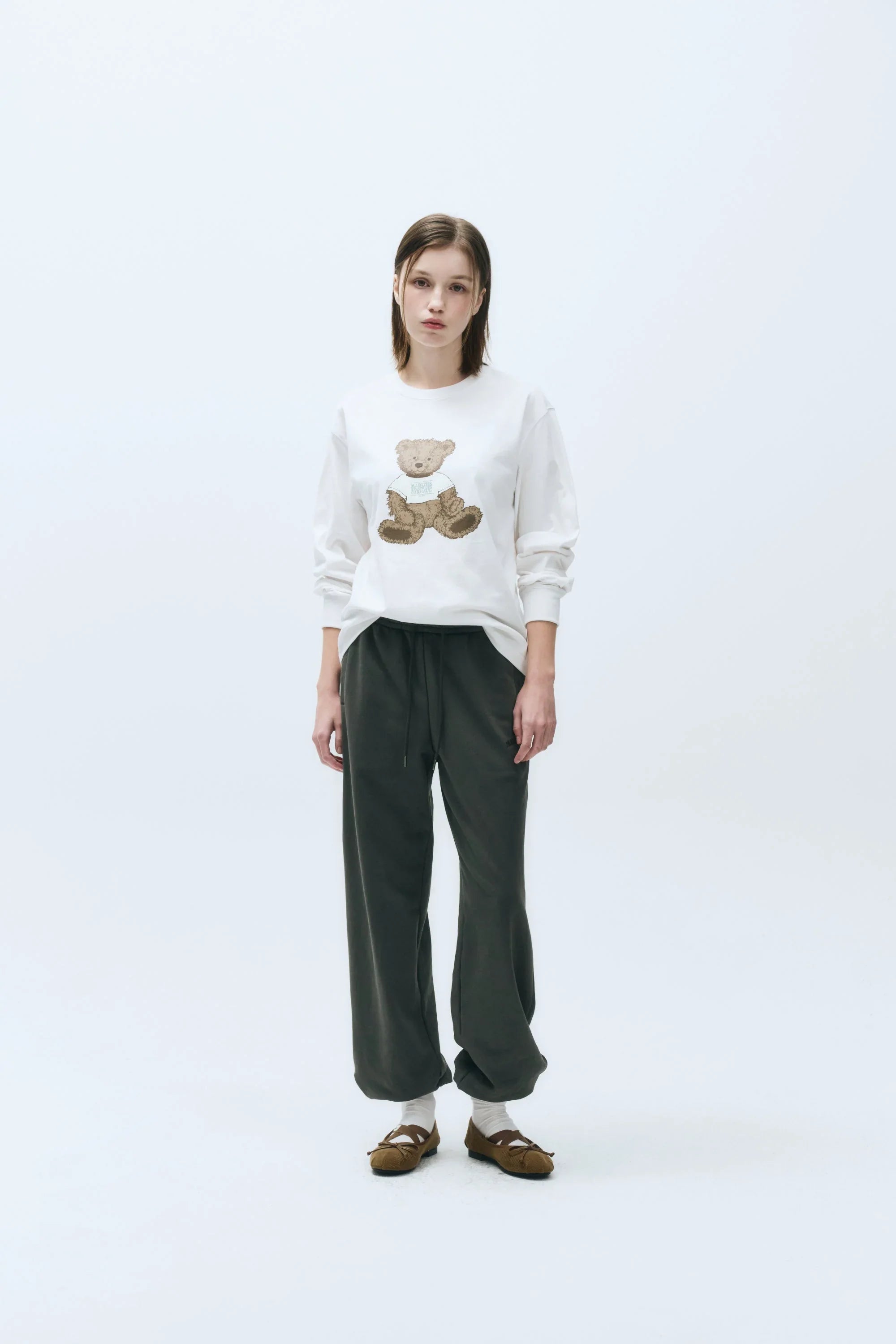Doodle Bear Long Sleeve White