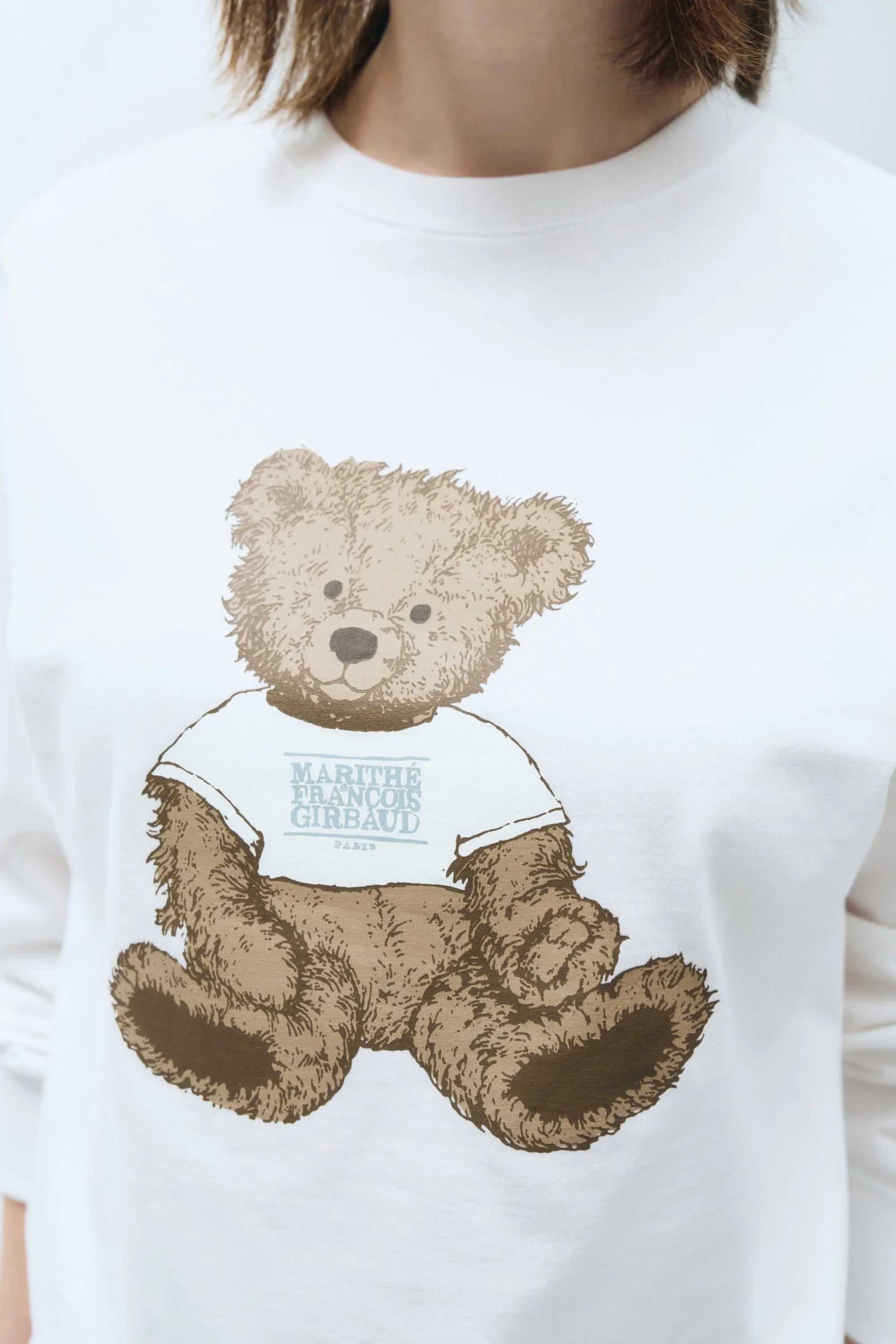 Doodle Bear Long Sleeve White
