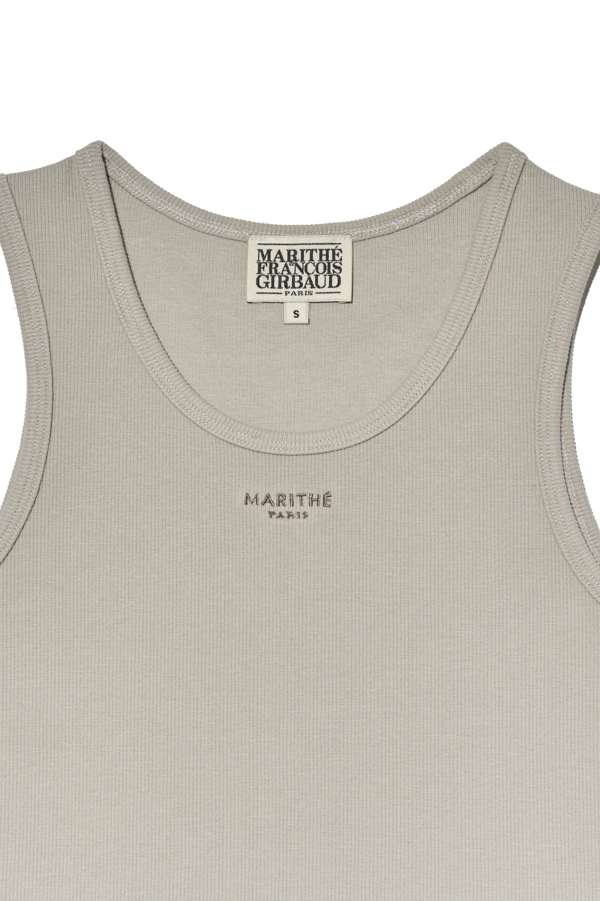 W U Neck Sleeveless Light Beige