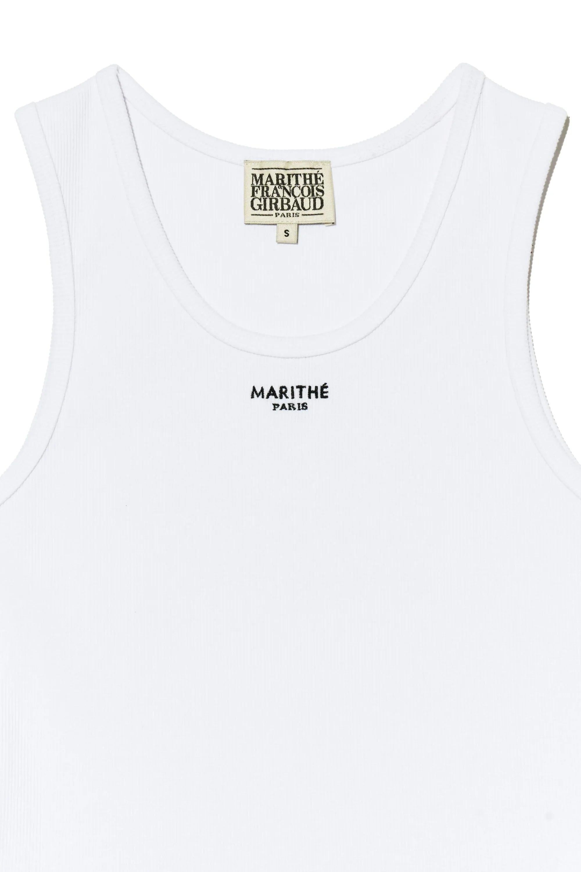 W U Neck Sleeveless White