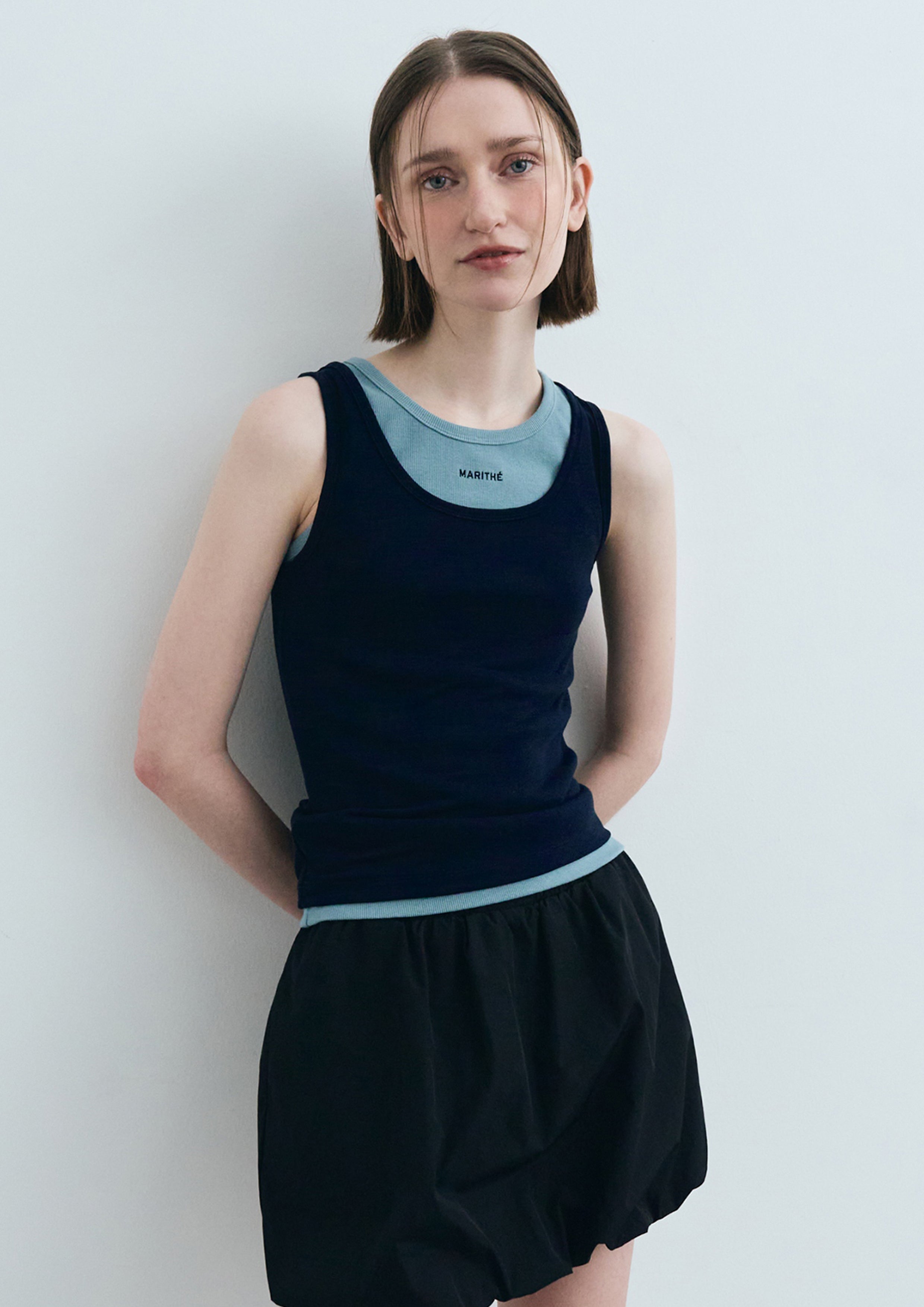 W Layered Sleeveless Navy