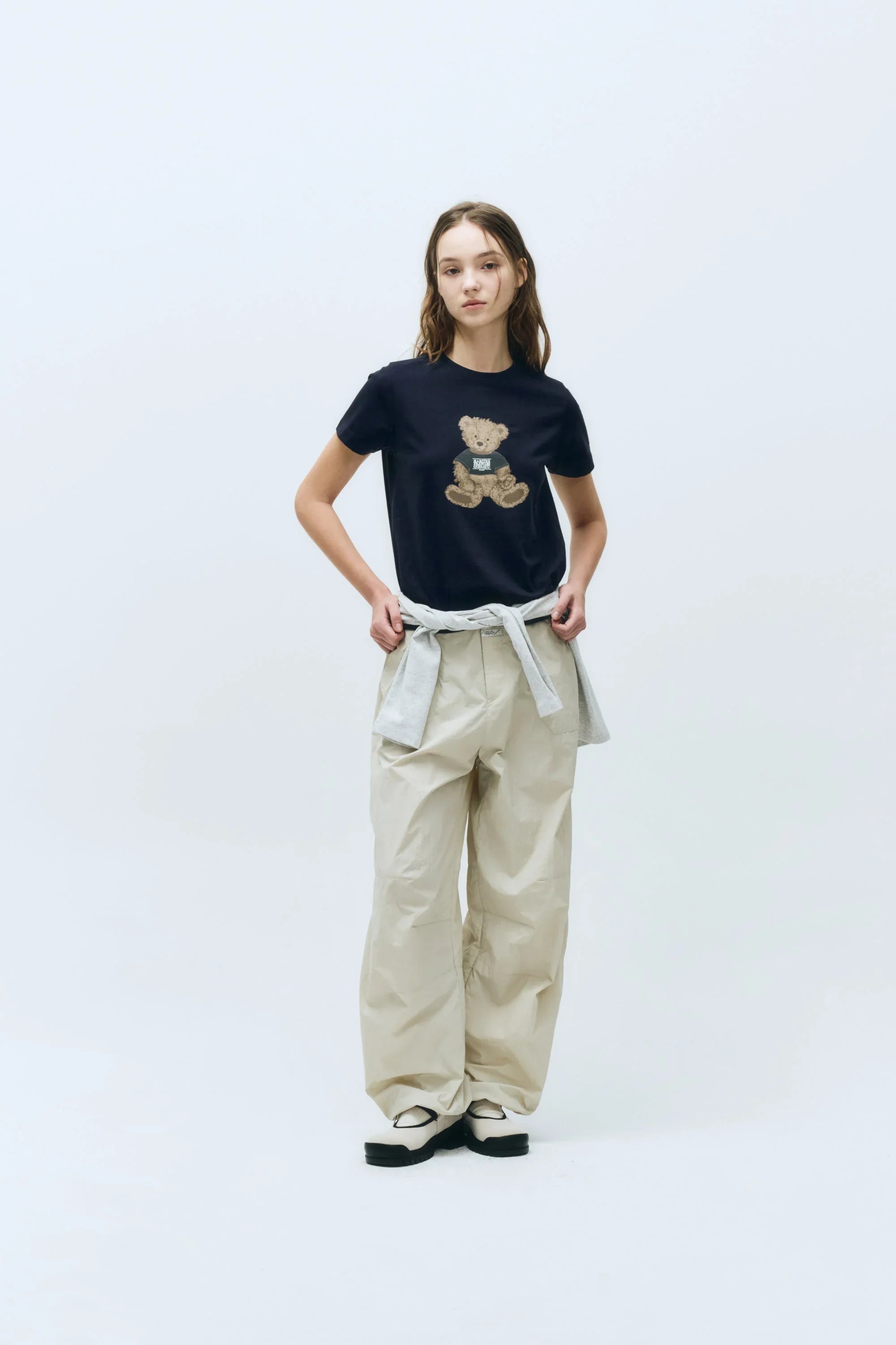 W Doodle Bear Tee Navy