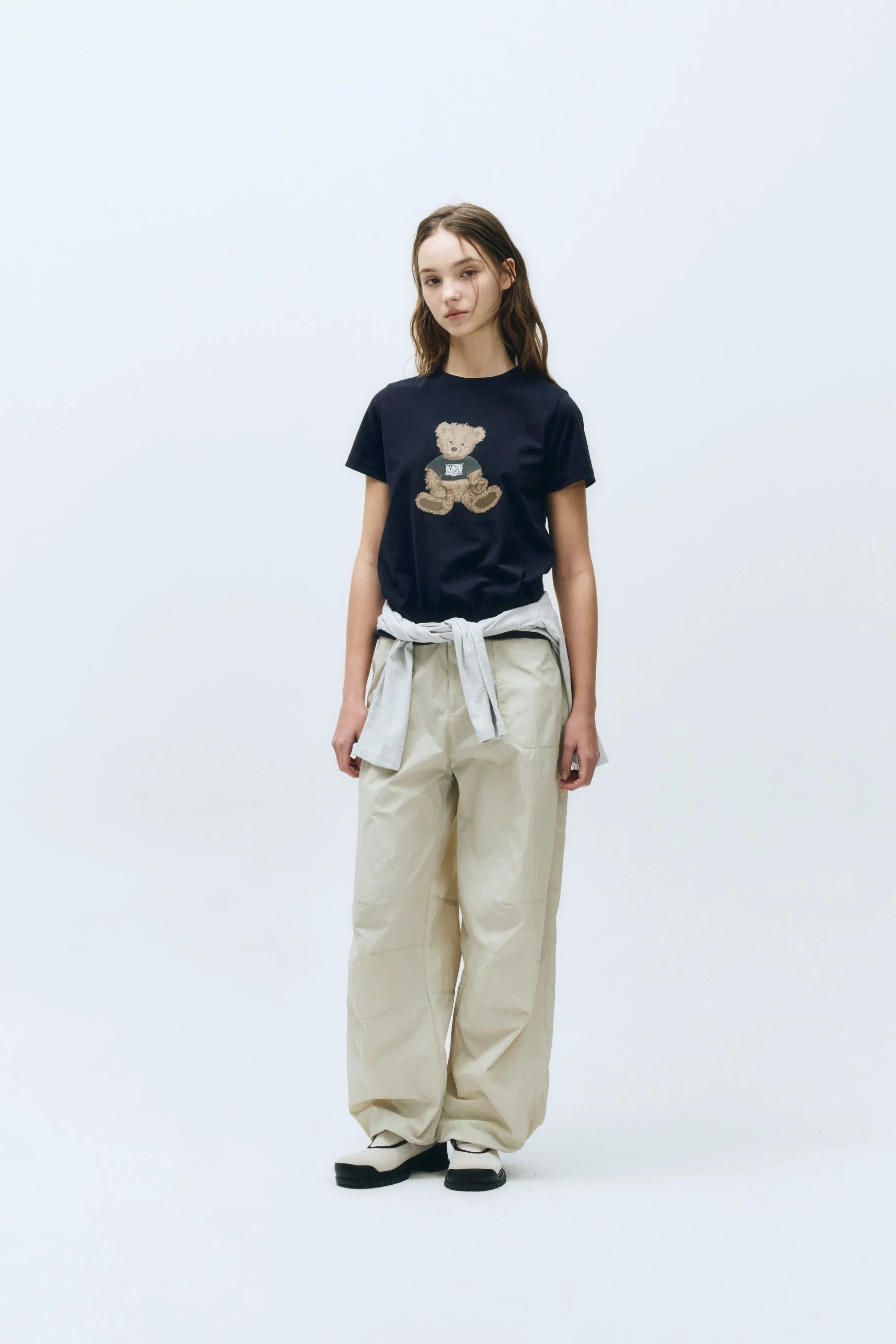 W Doodle Bear Tee Navy