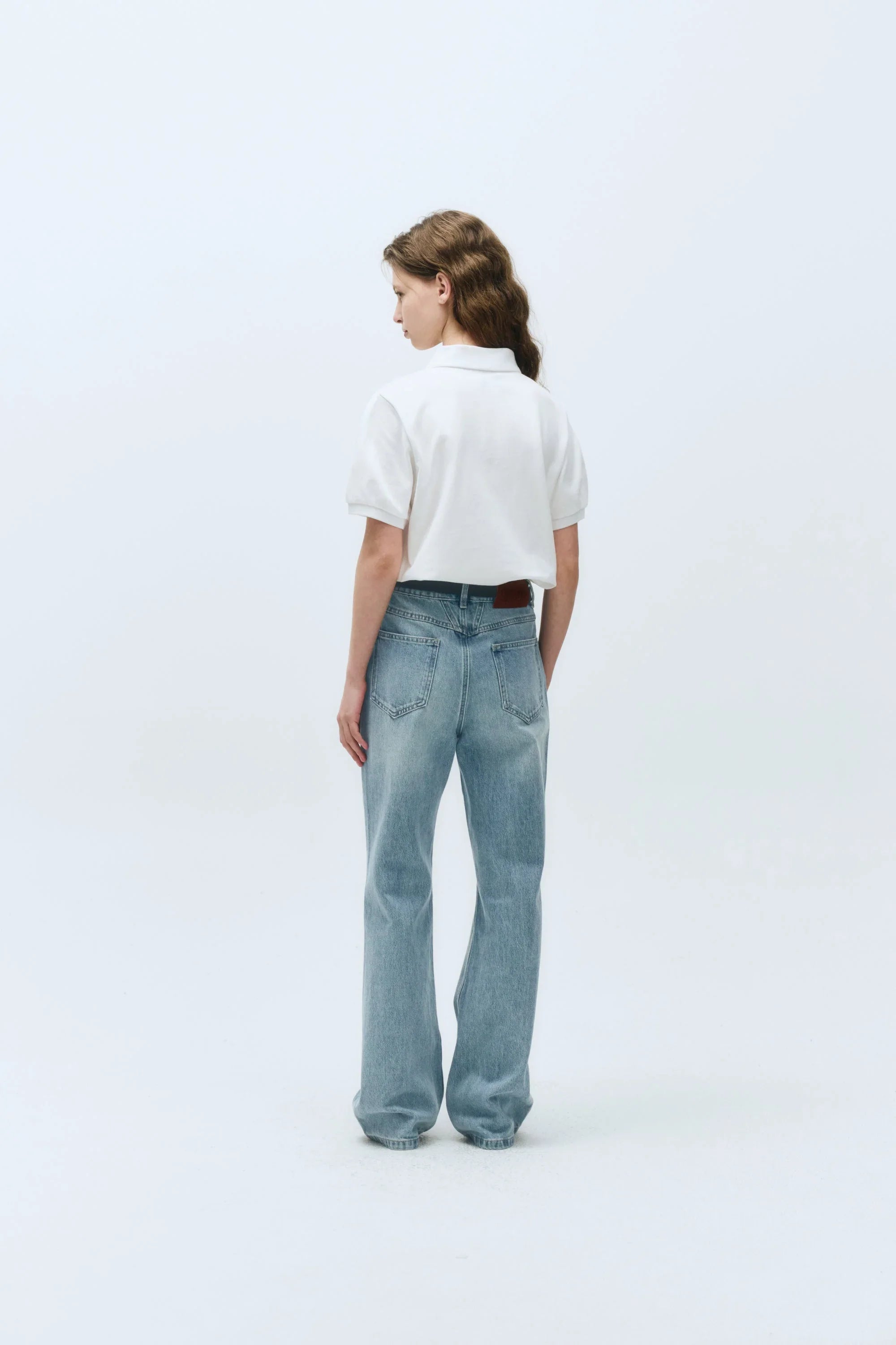 W Pique Puff Sleeve Tee White