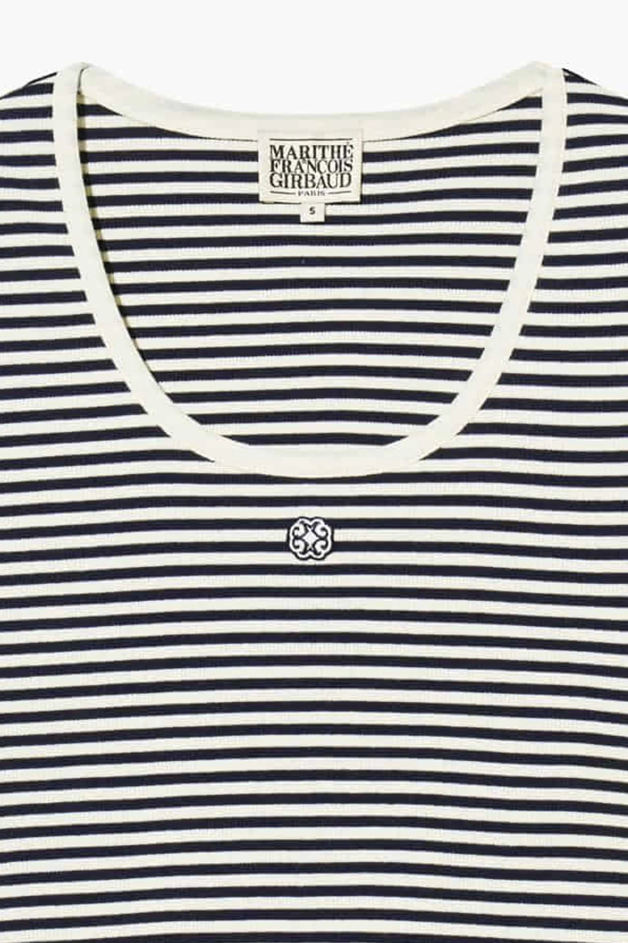 W Deep Neck Ringer Tee Navy
