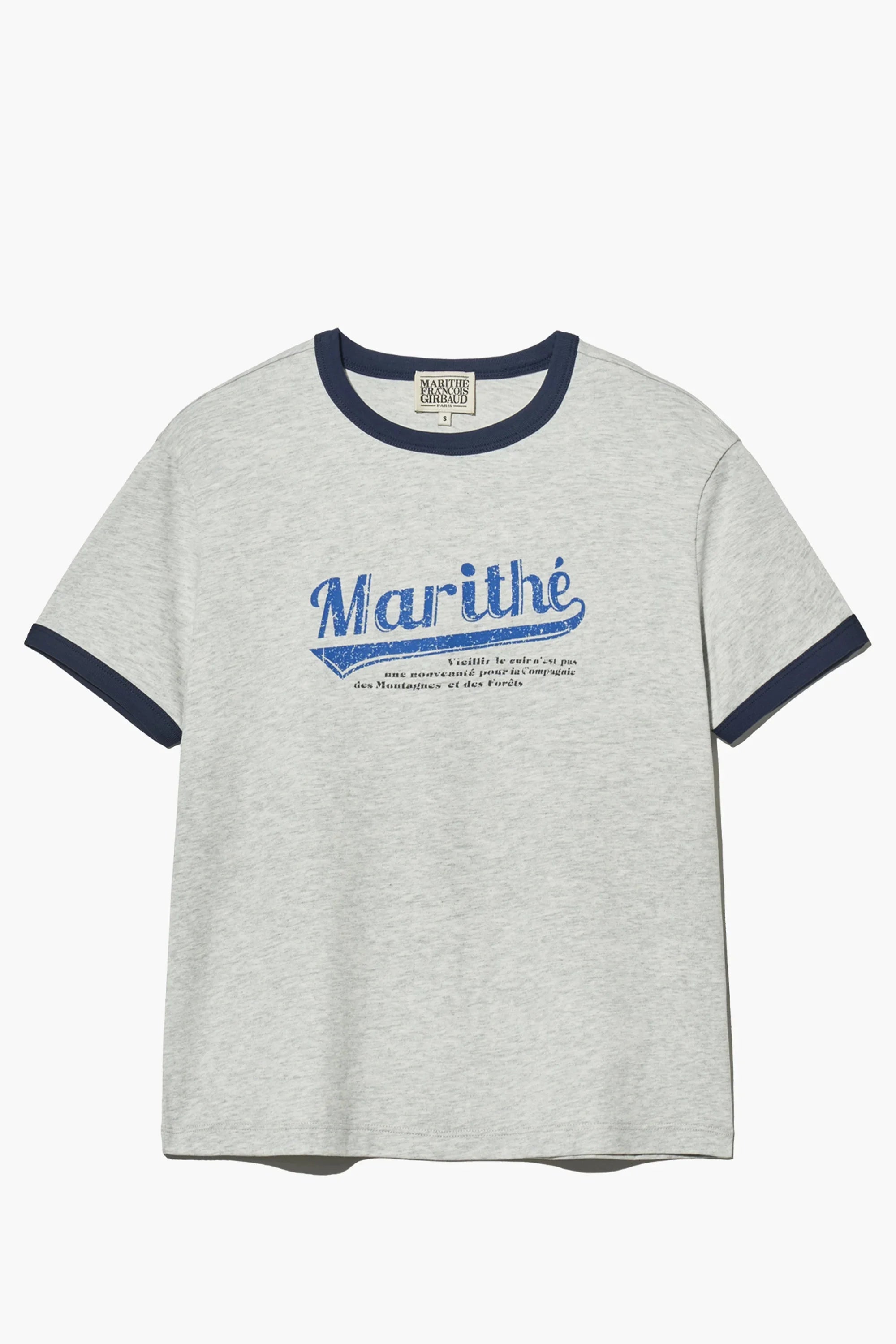 W Vintage Baseball Ringer Tee Light Heather Gray