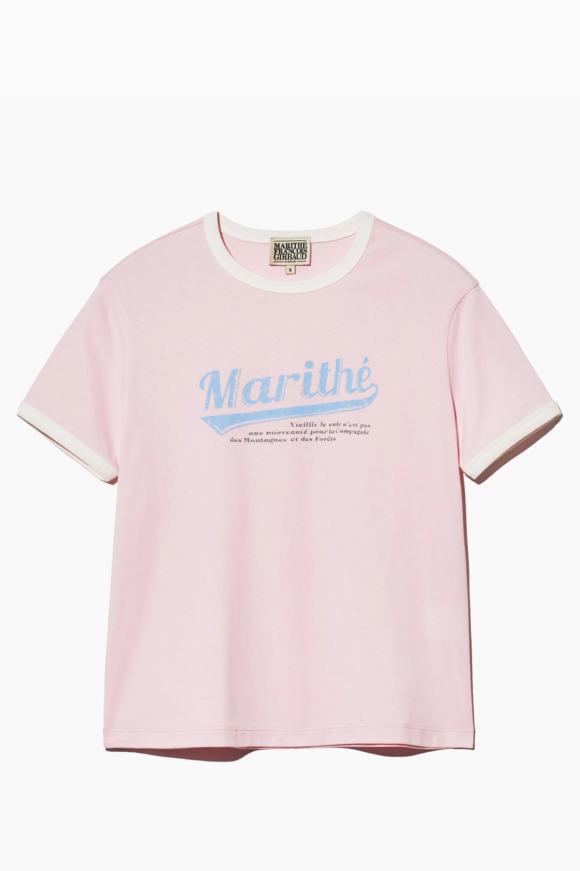W Vintage Baseball Ringer Tee Pink