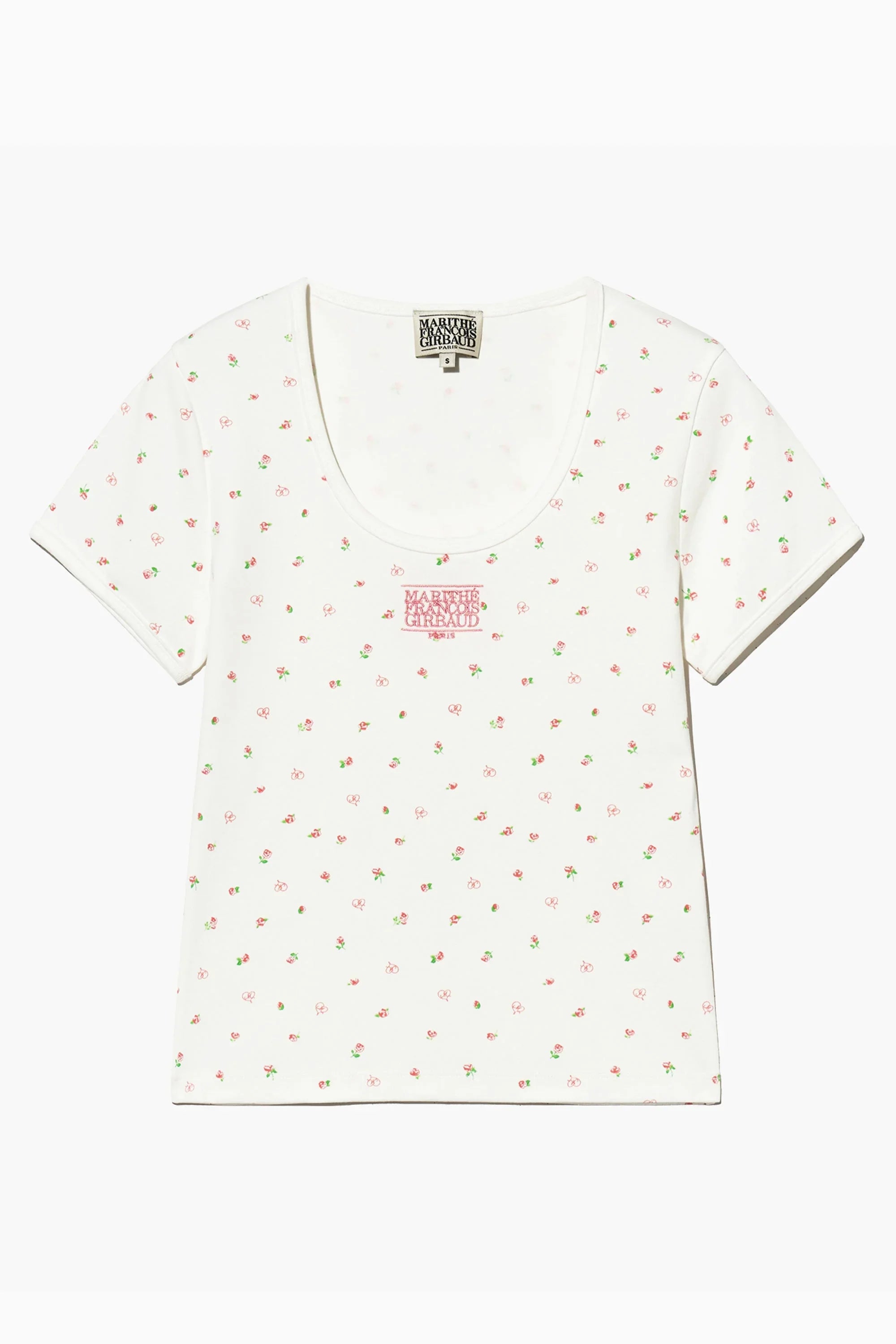 W Flower Short Sleeve Tee White