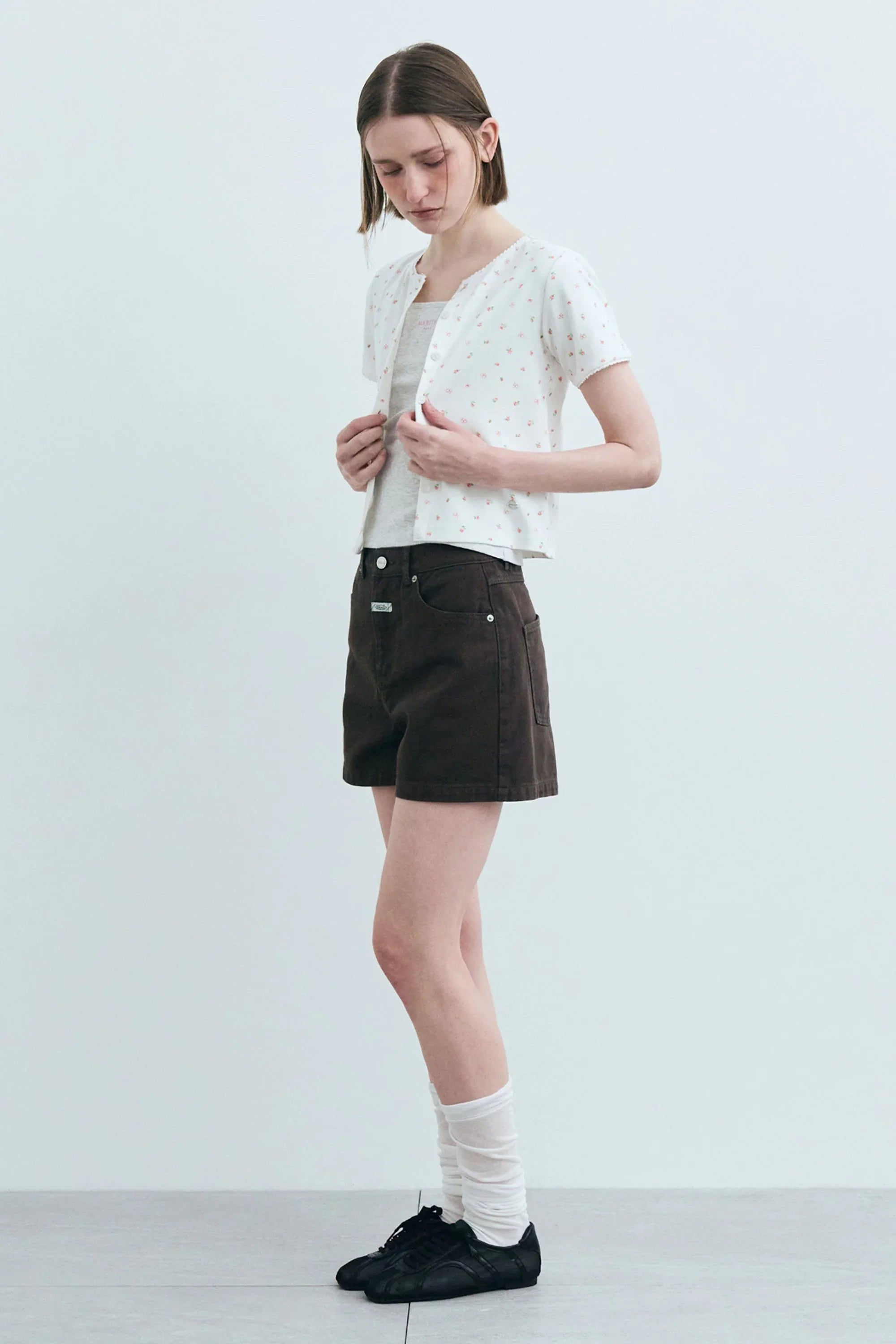 Flower Cardigan Tee White