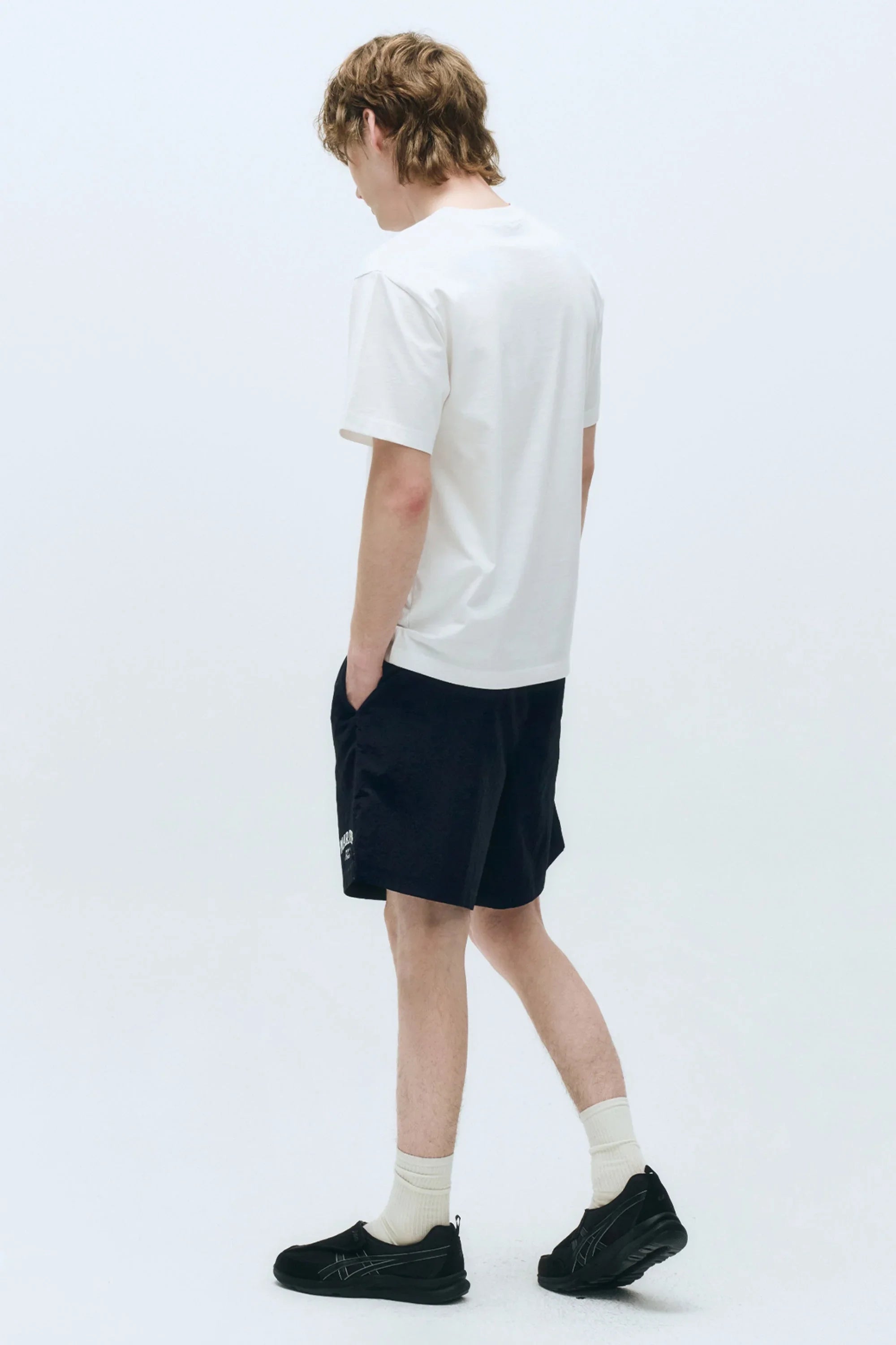 Varsity Tee Nylon Short Set-Up White