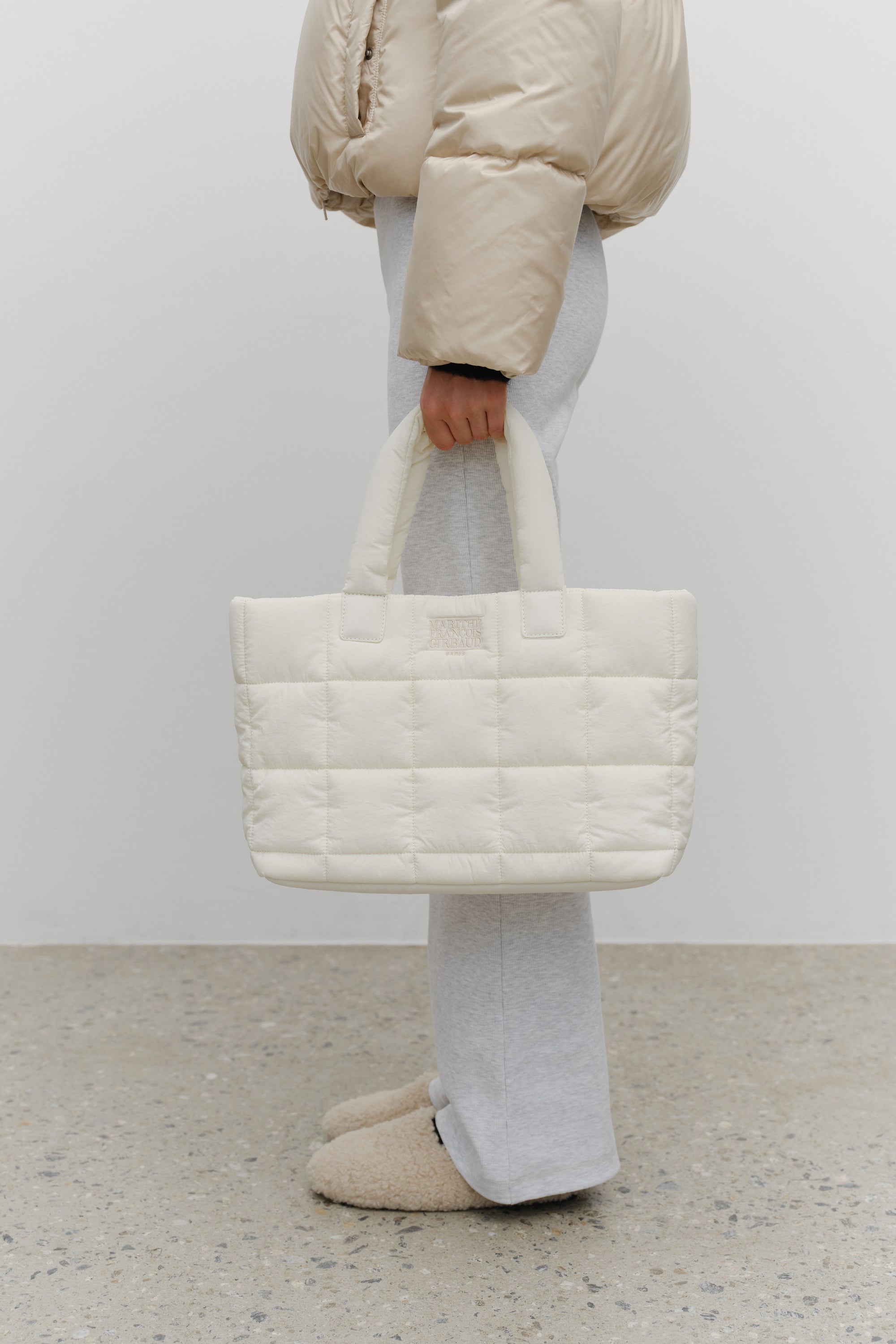Classic Logo Padding Tote Bag Ivory