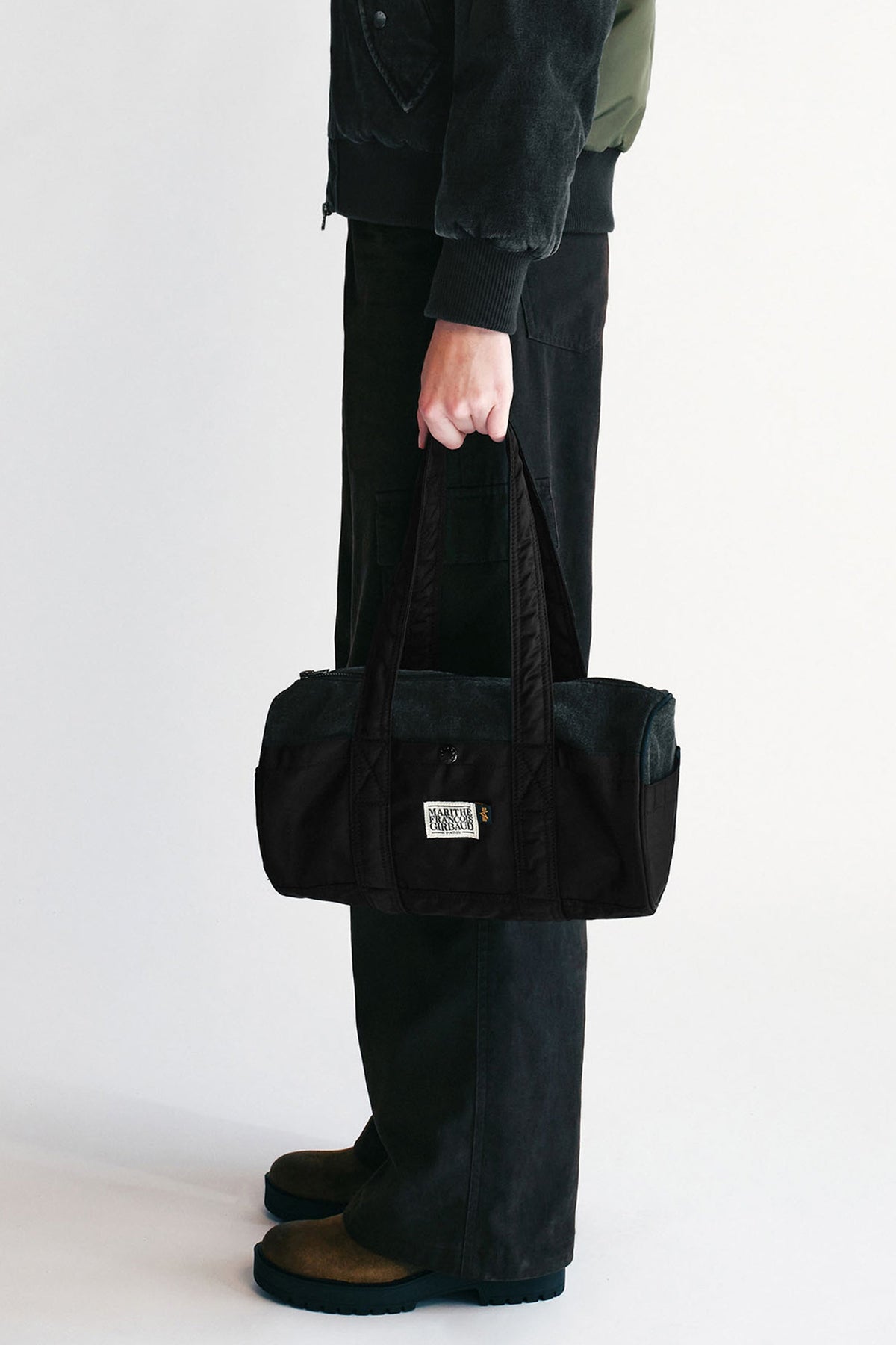 Marithe X Alpha Industries Classic Logo Nylon Duffle Bag Black