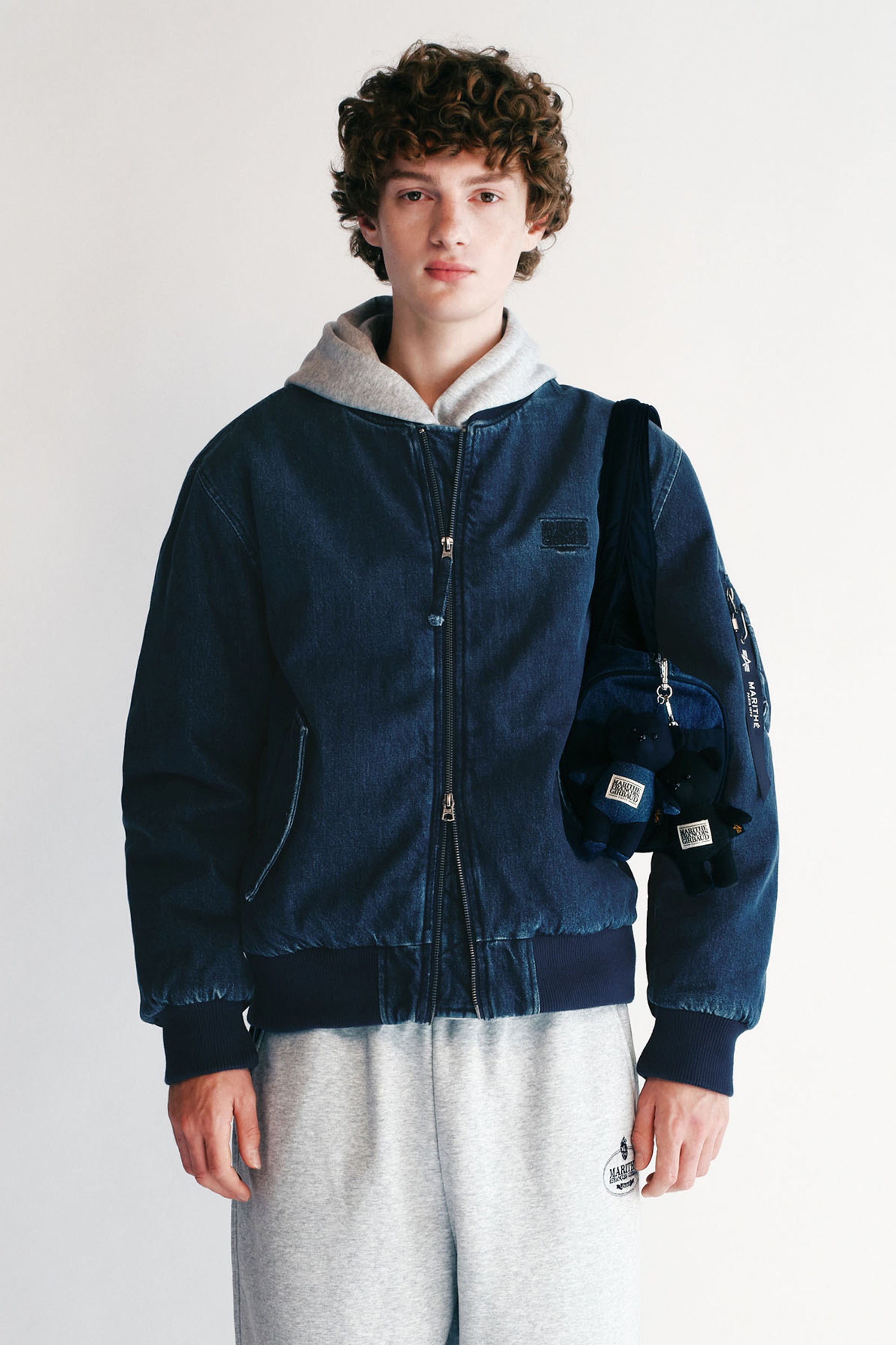 Marithe X Alpha Industries Classic Logo Nylon Duffle Bag Navy