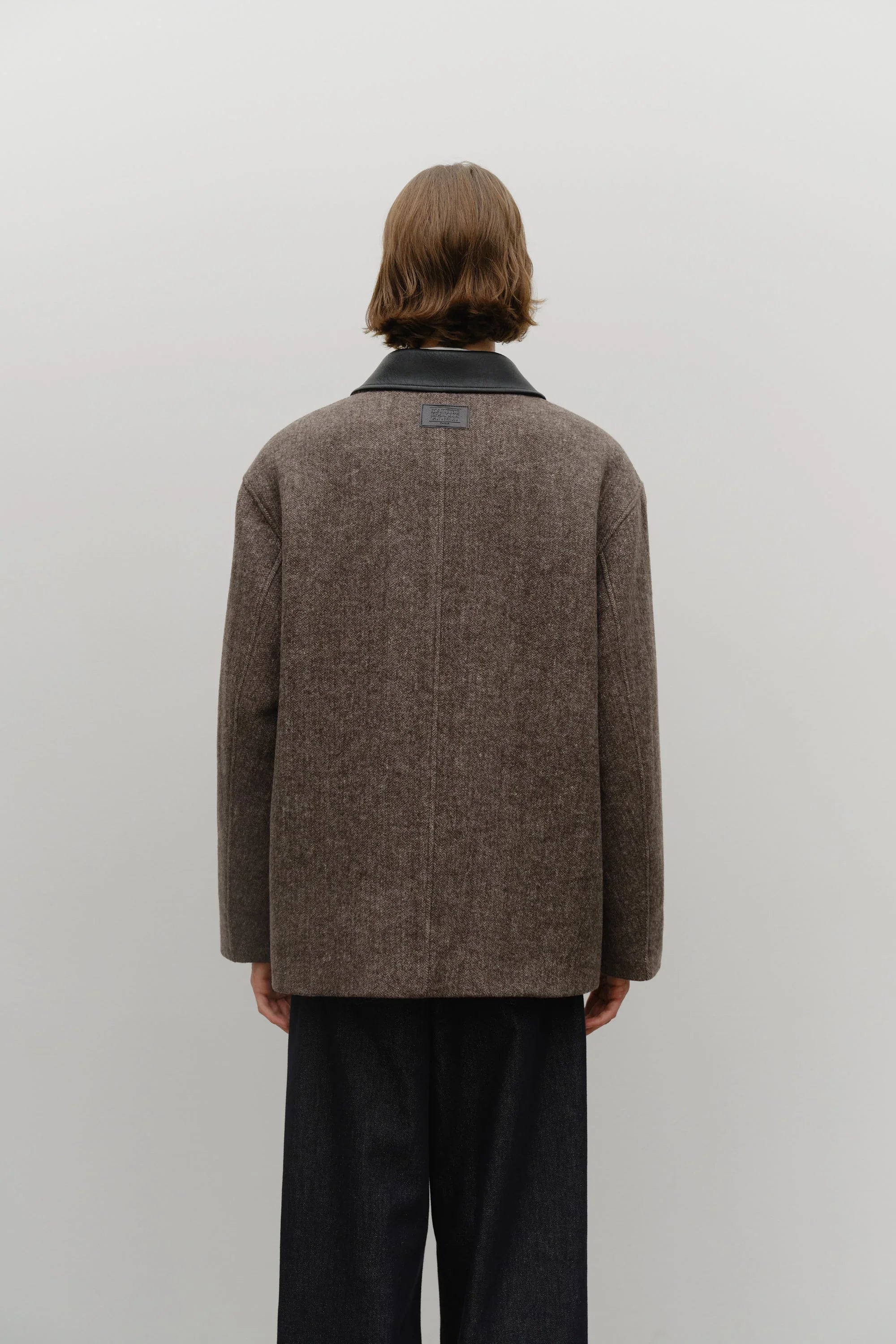 Collar Point Half Coat Brown