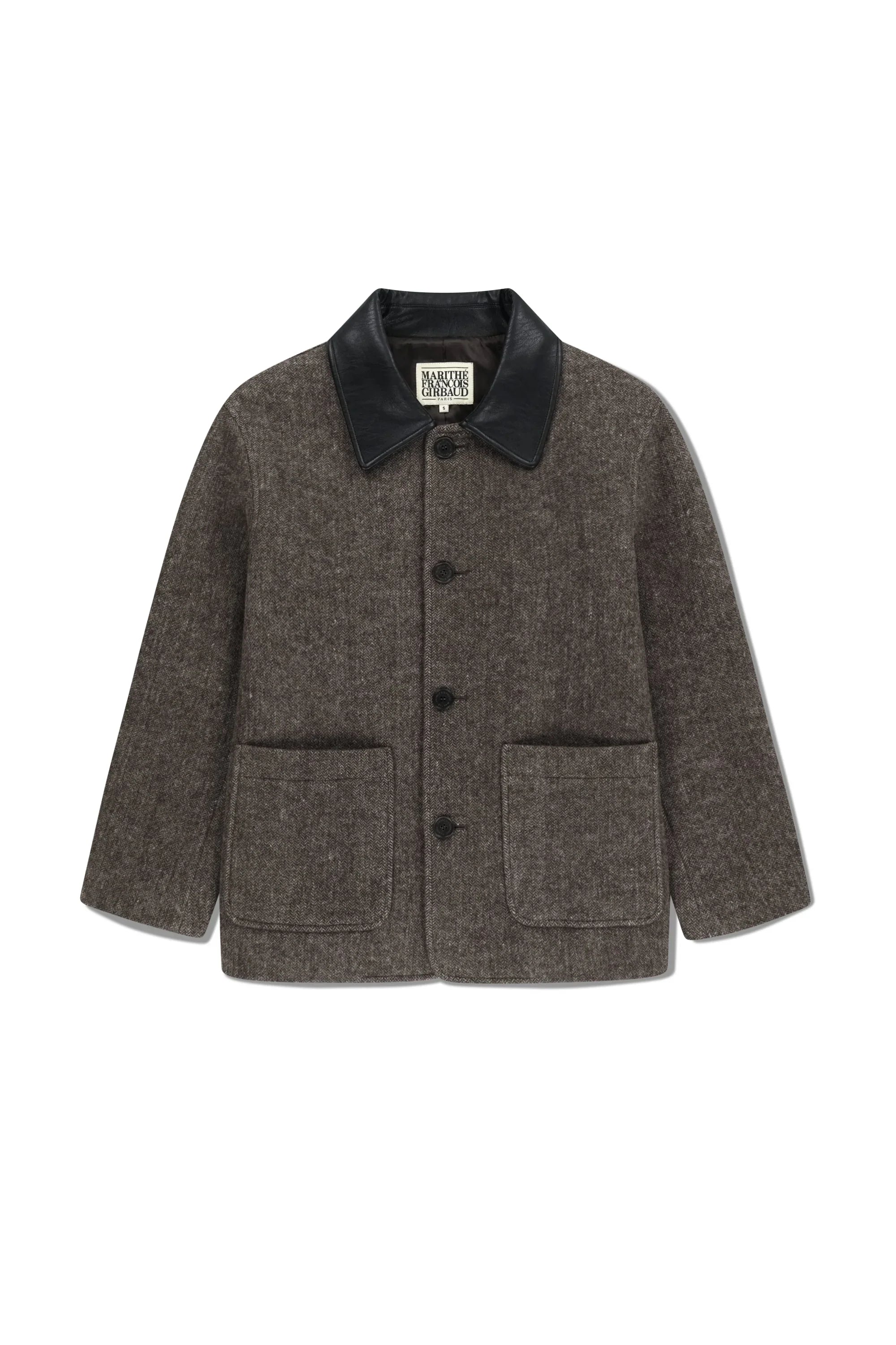 Collar Point Half Coat Brown