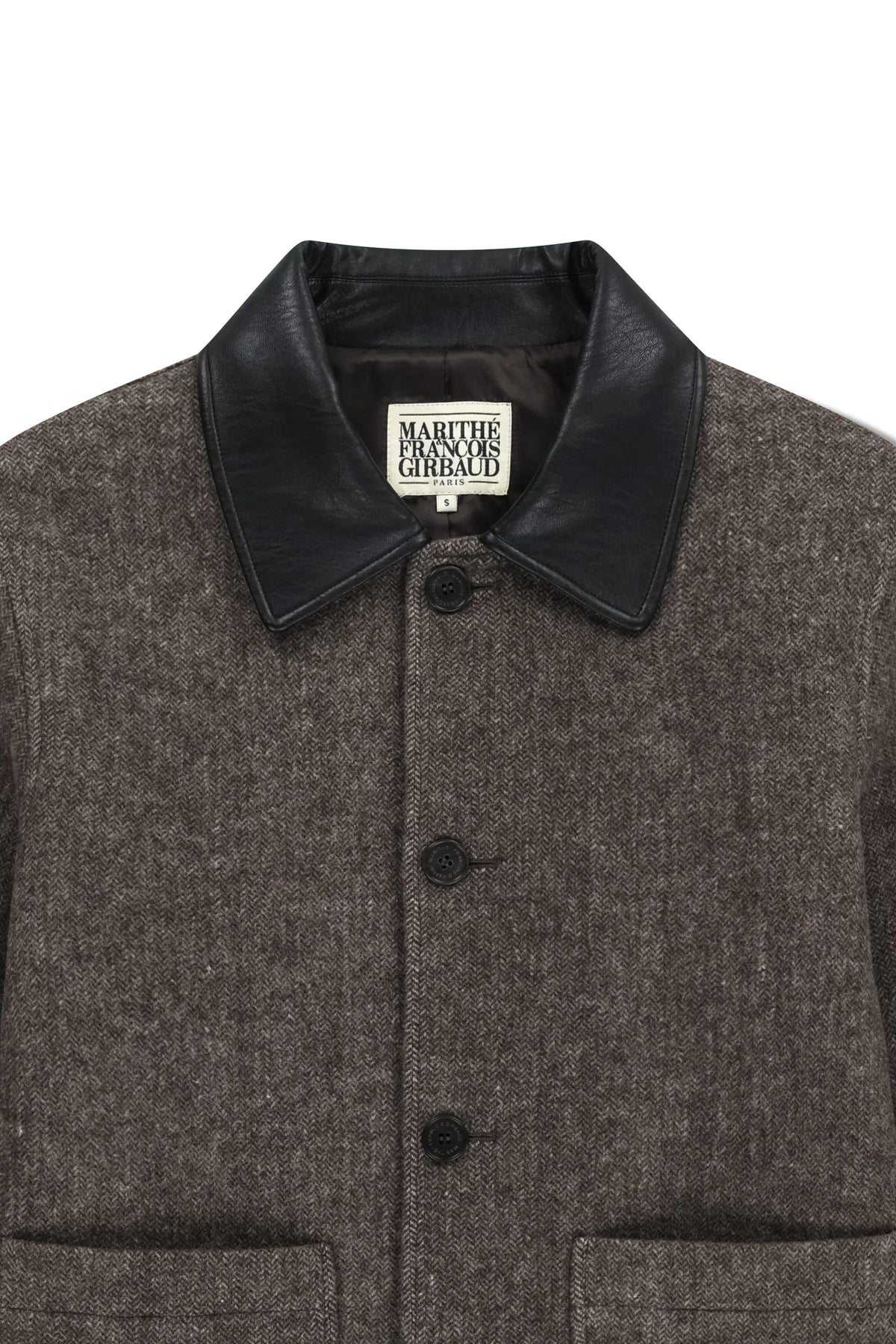 Collar Point Half Coat Brown