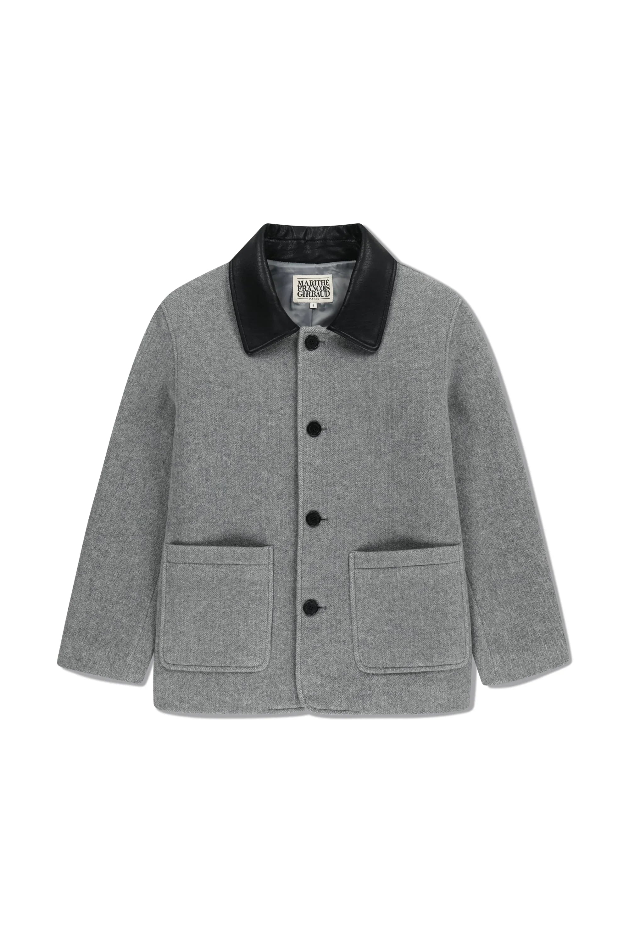 Collar Point Half Coat Gray