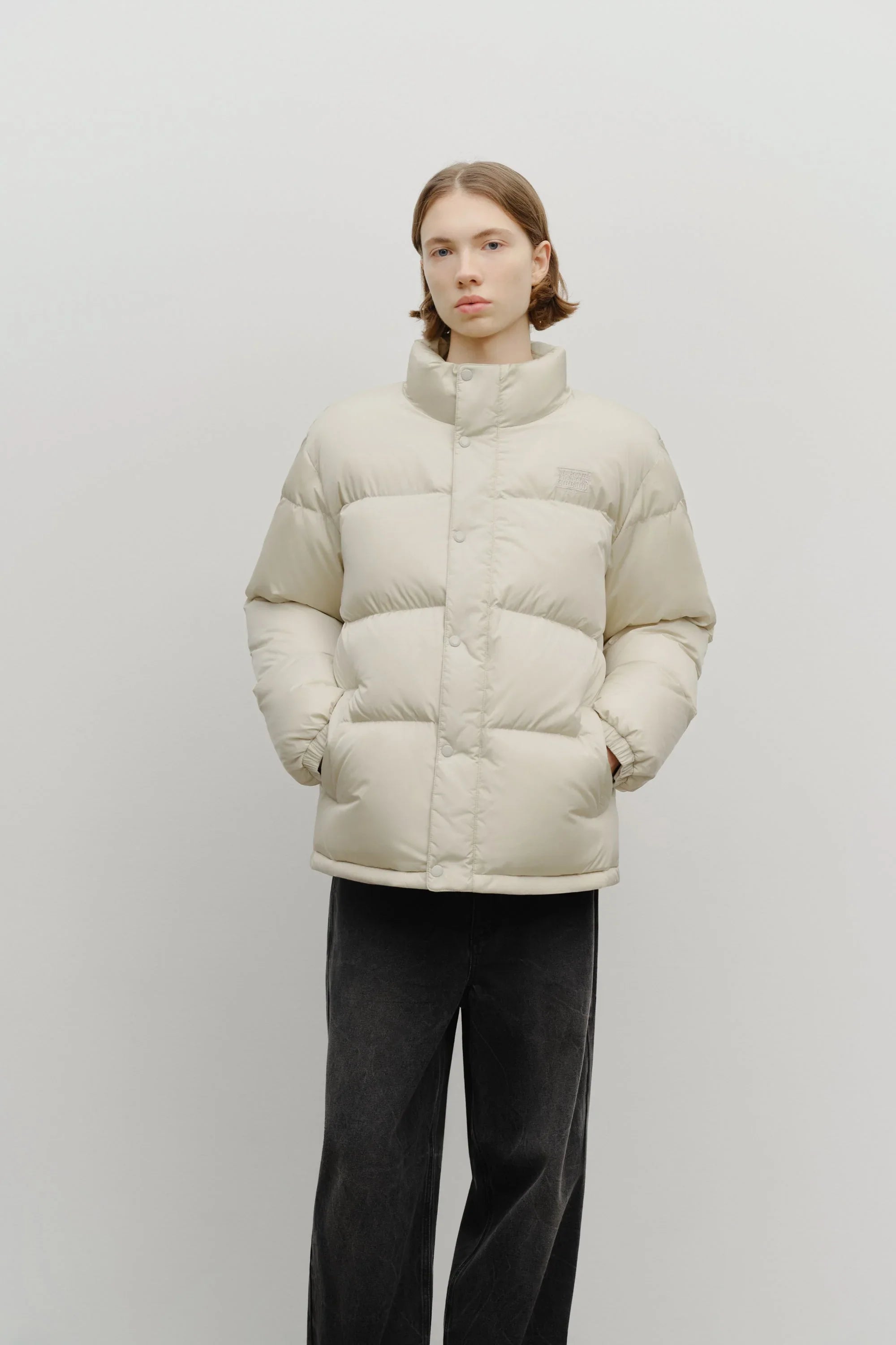 Classic Logo Down Jacket Light Beige
