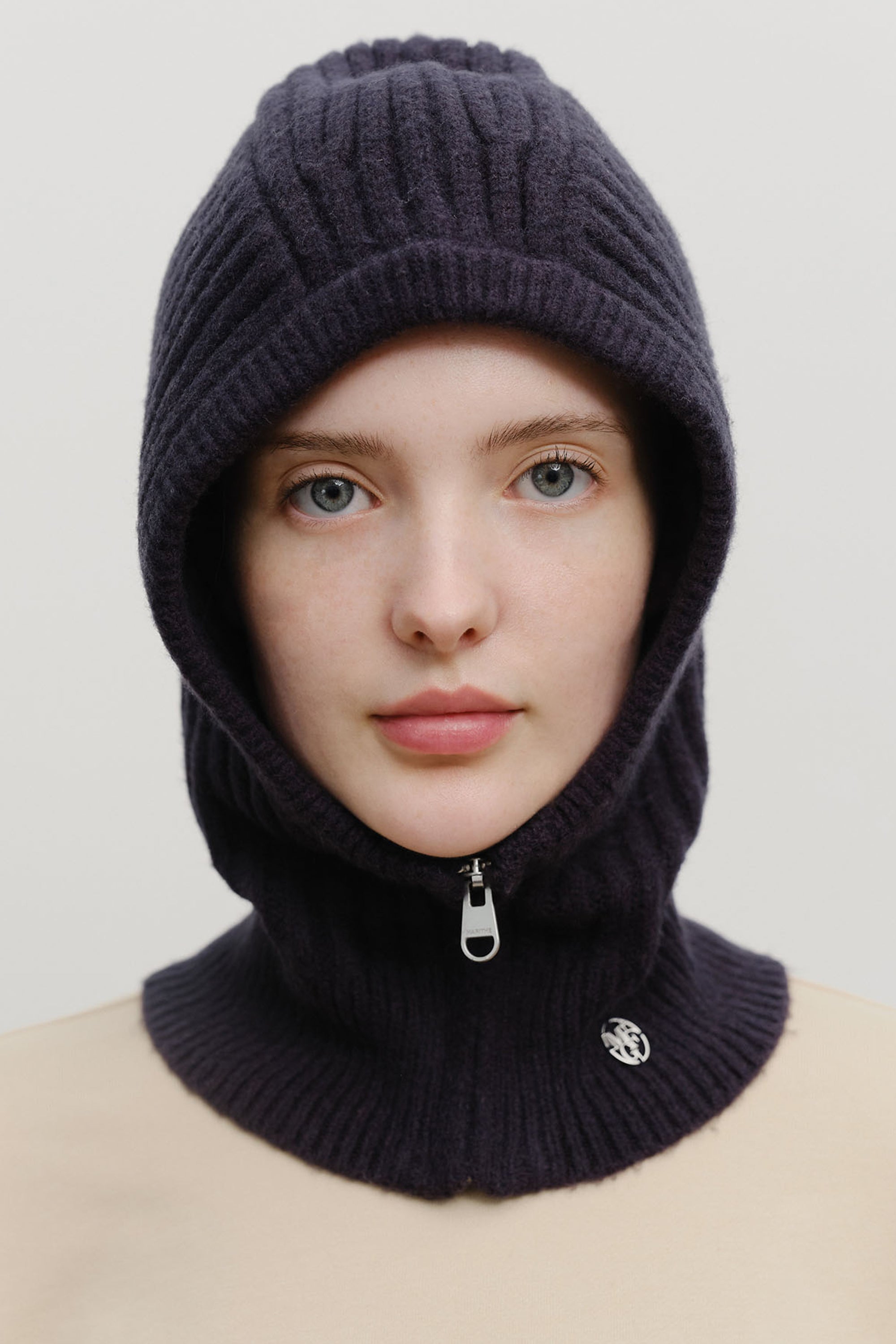 Classic Logo Zip Up Balaclava Navy