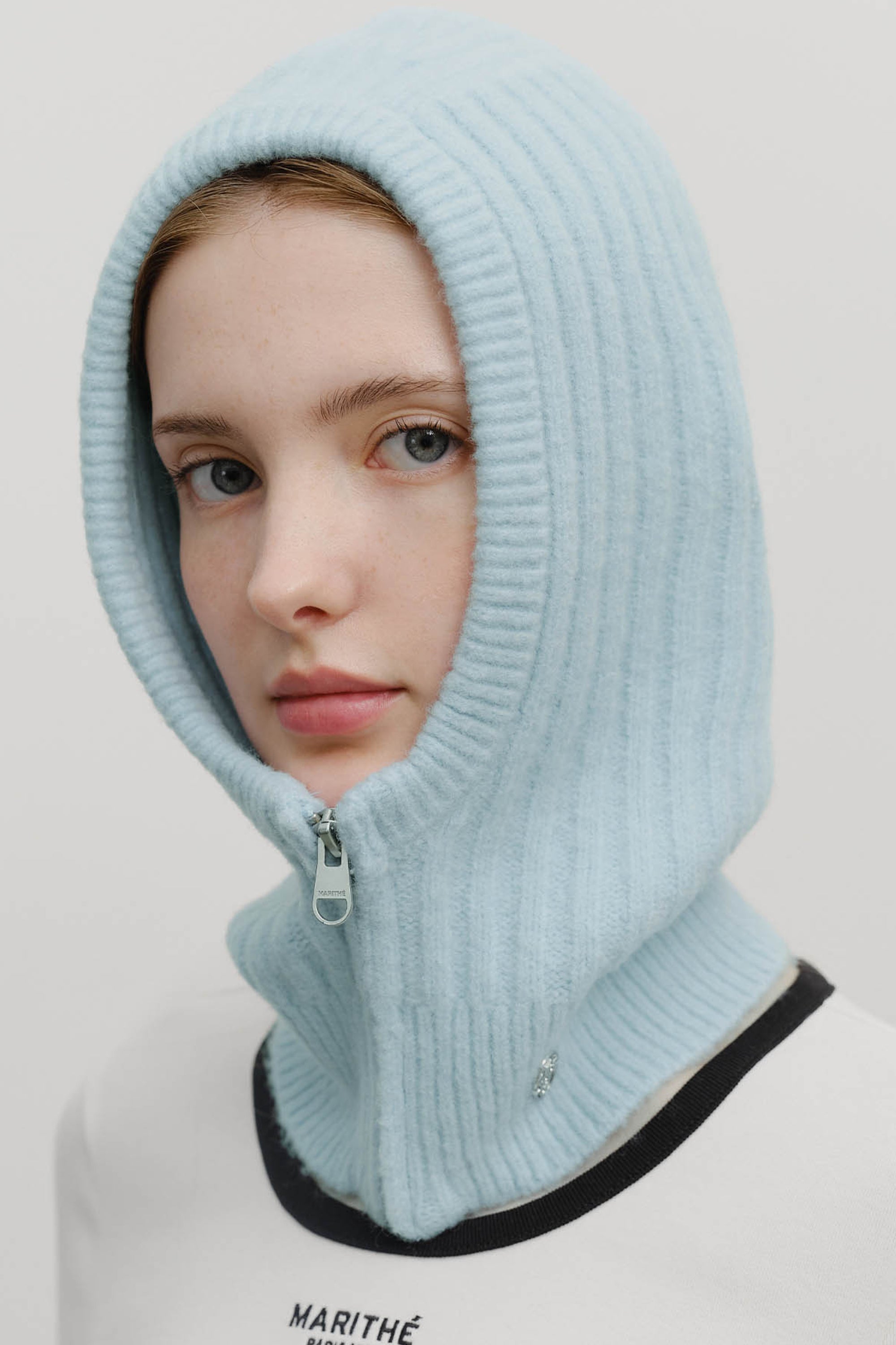 Classic Logo Zip Up Balaclava Sky Blue