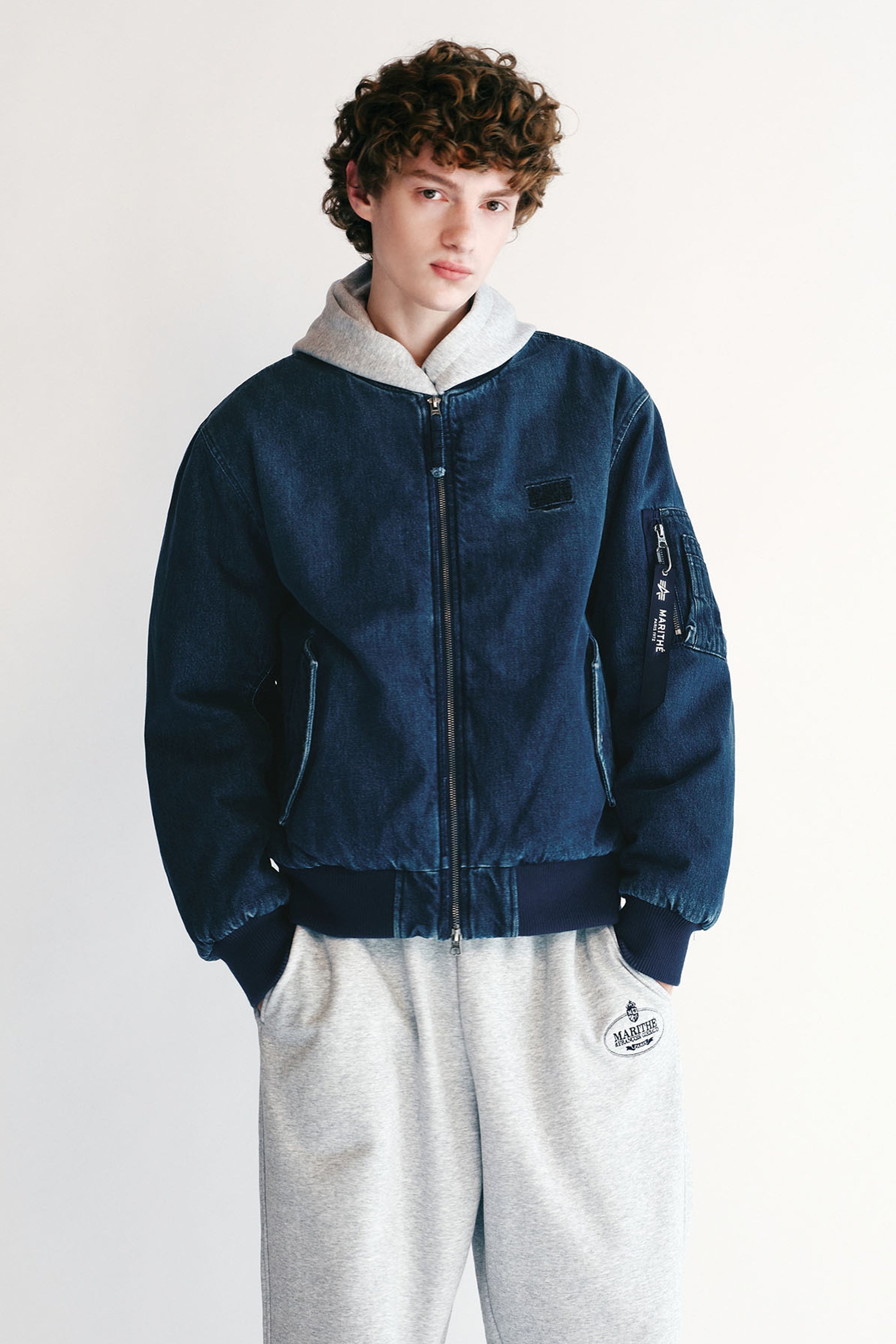 Marithe X Alpha Industries Ma-1 Jumper Blue