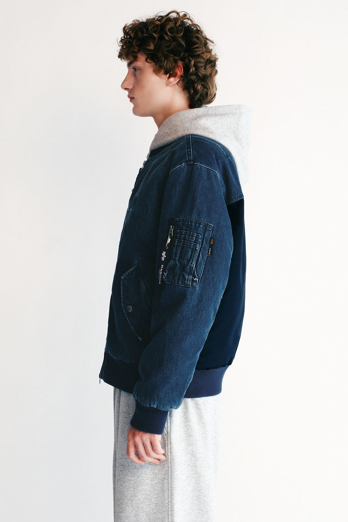 Marithe X Alpha Industries Ma-1 Jumper Blue