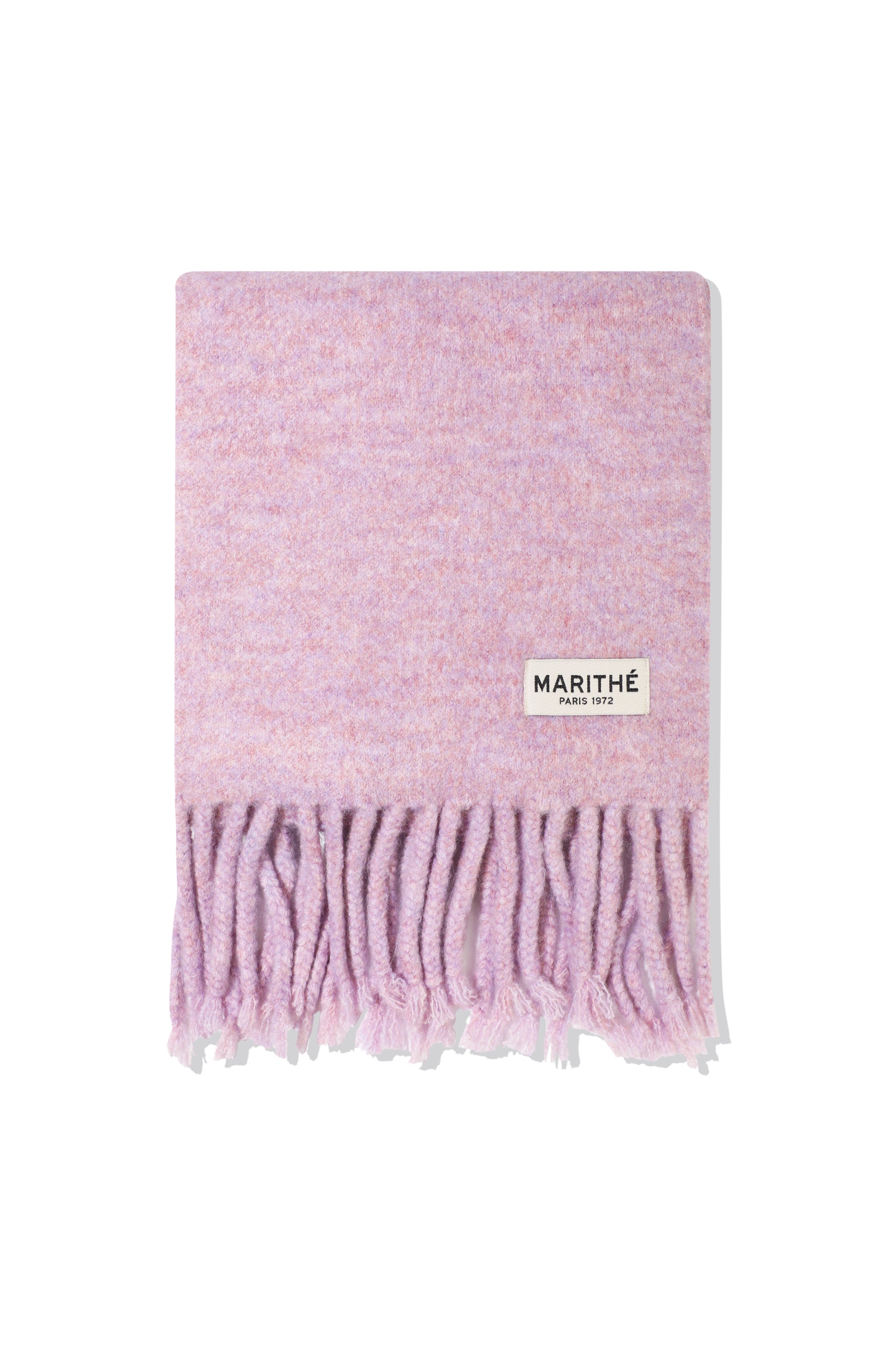 Fuzzy Solid Knit Muffler Light Purple