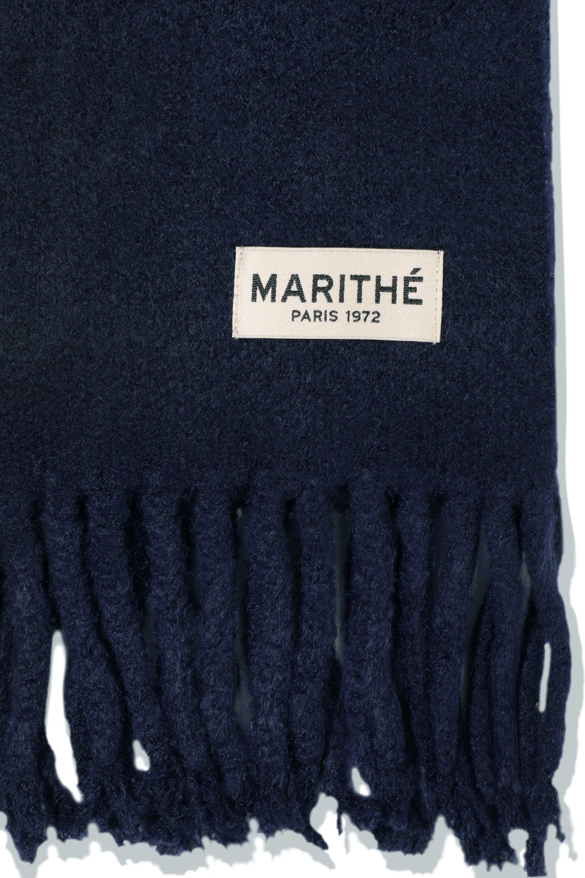 Fuzzy Solid Knit Muffler Navy
