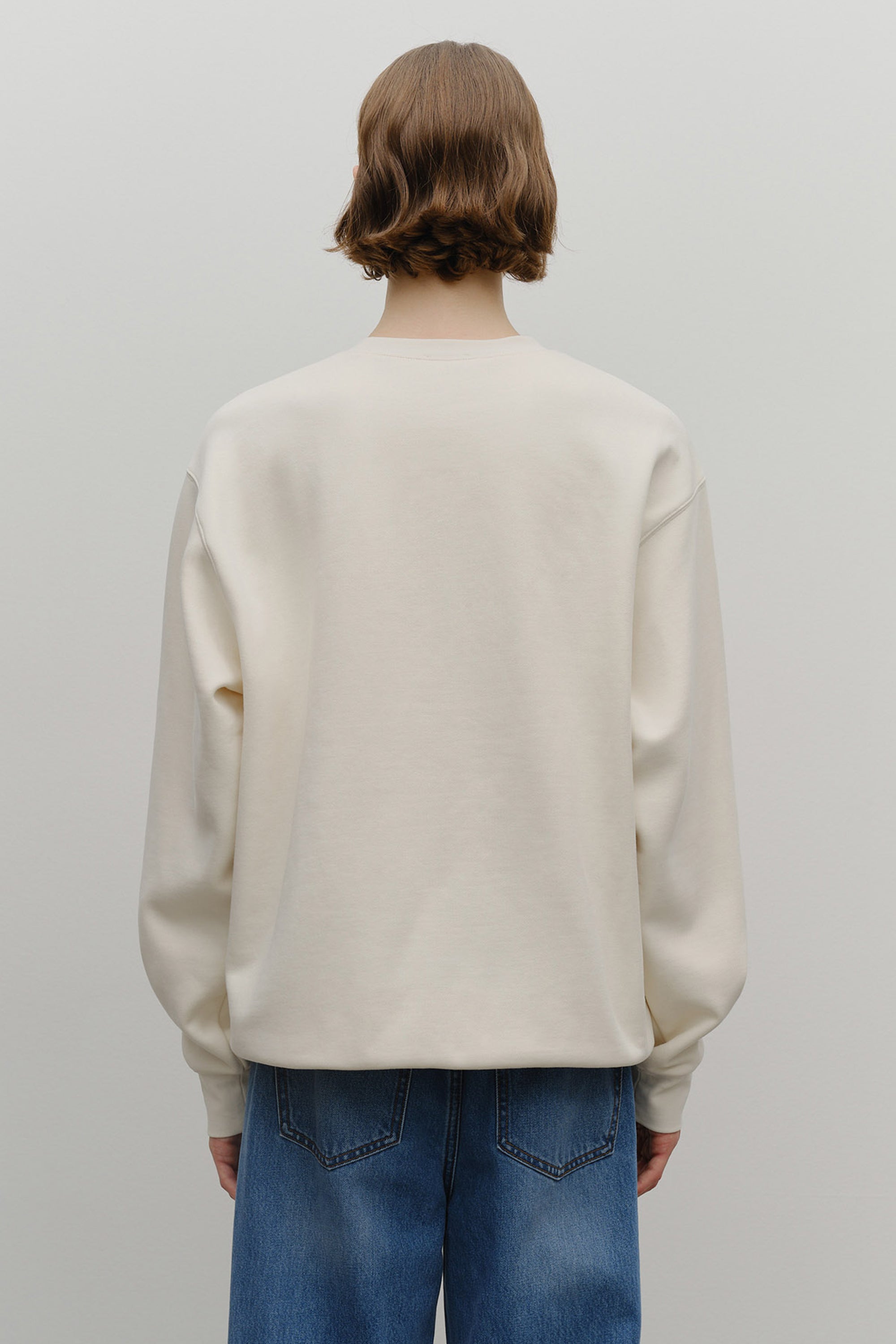 Classic Logo Embroidery Sweatshirt (Brushed) Cream