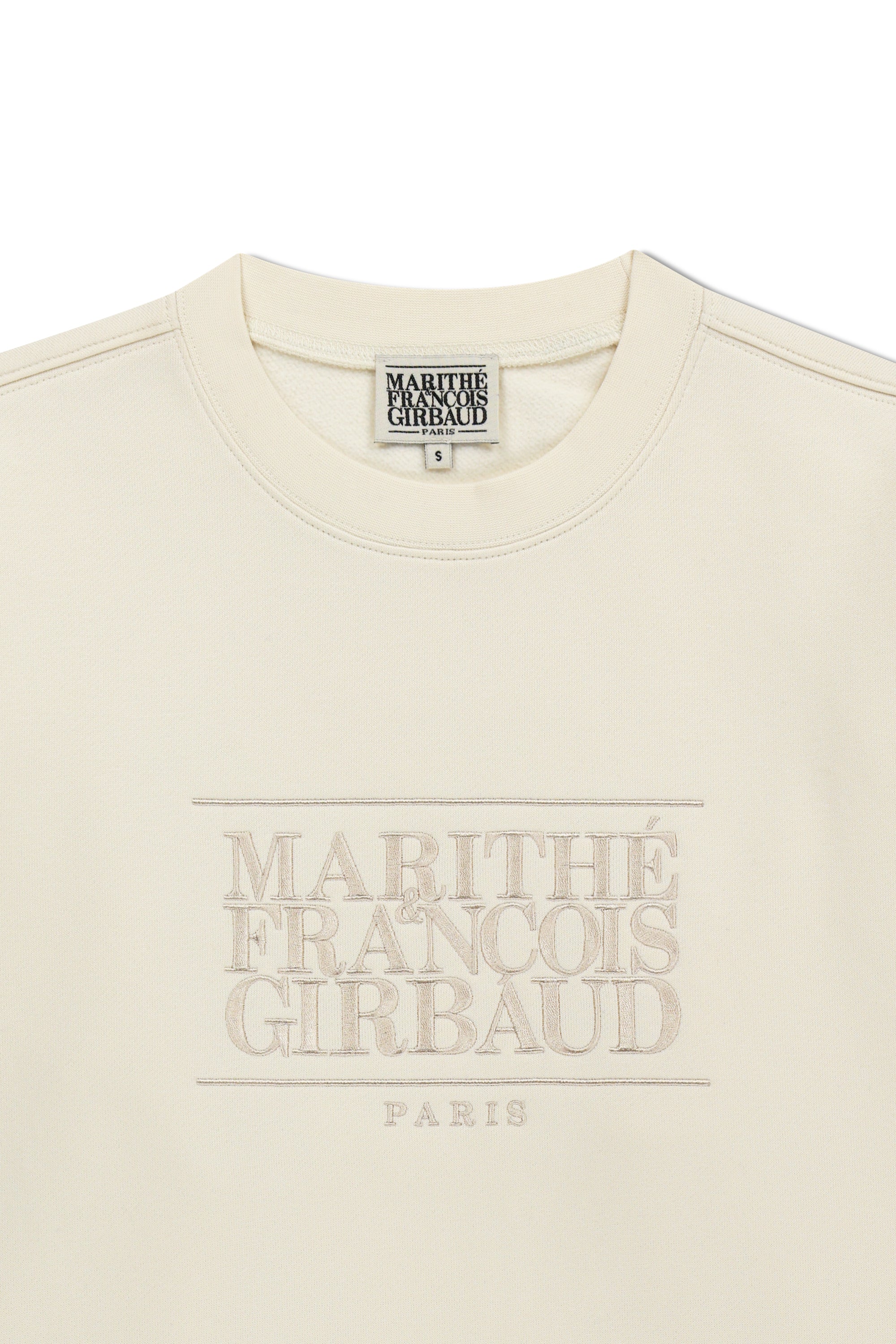 Classic Logo Embroidery Sweatshirt (Brushed) Cream