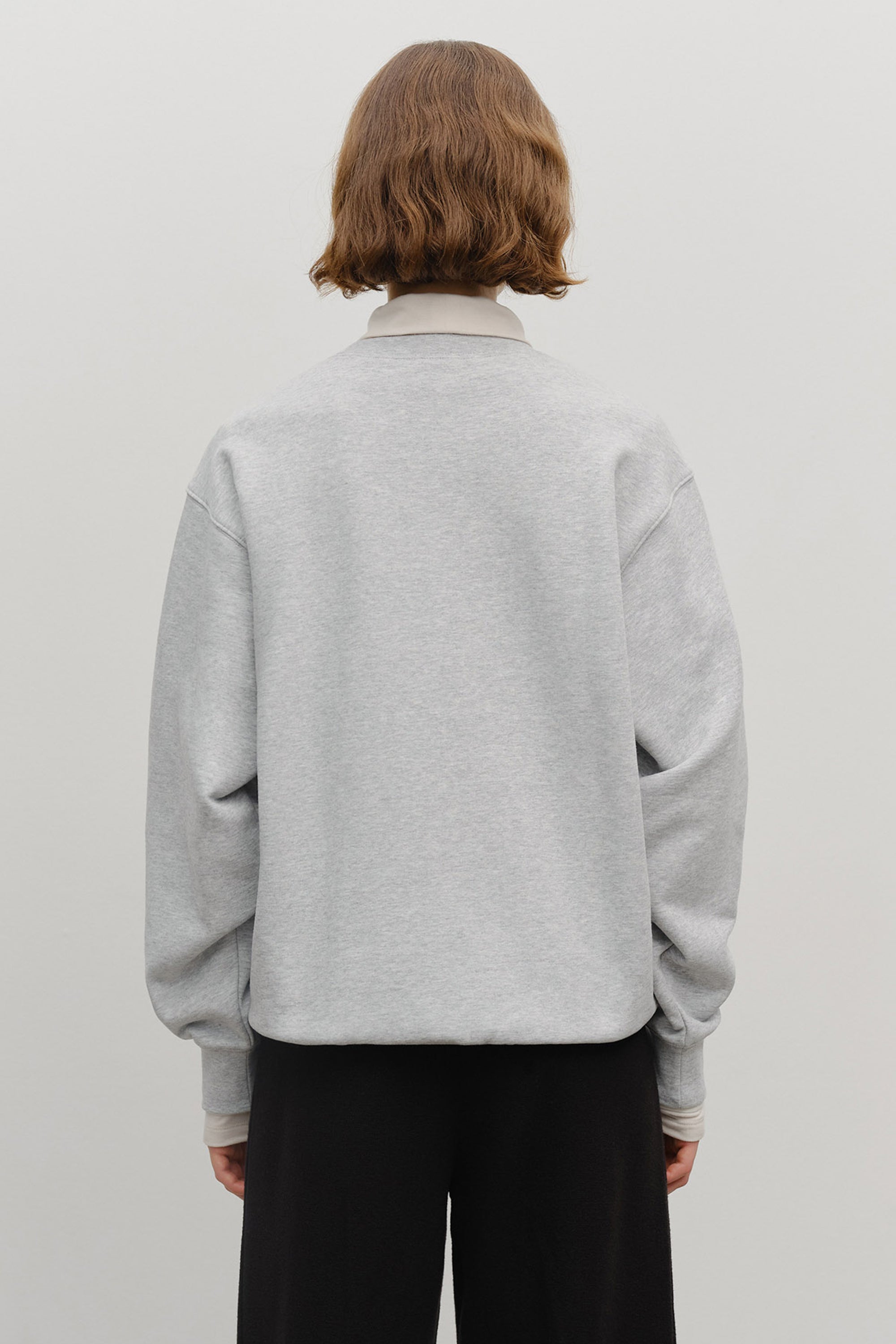 Classic Logo Embroidery Sweatshirt (Brushed) Heather Gray