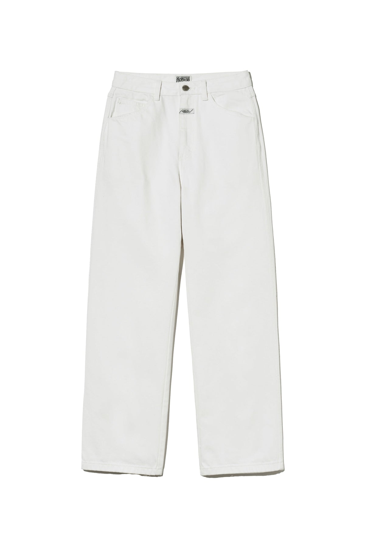W High Straight Denim Pants White
