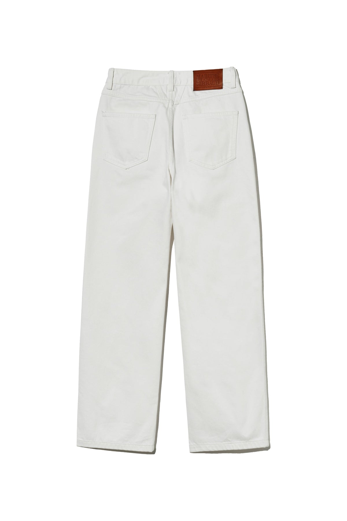 W High Straight Denim Pants White