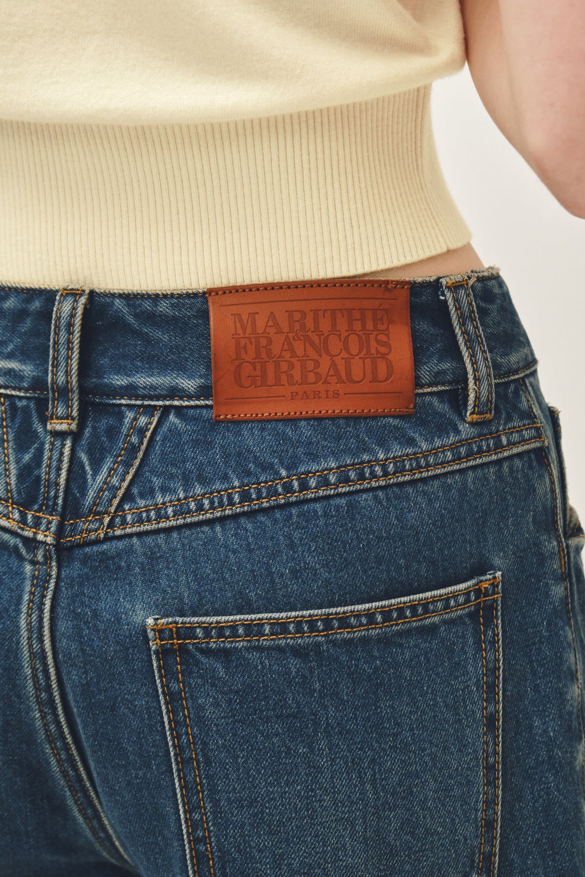 W Slim Staright Denim Pants Dark Blue