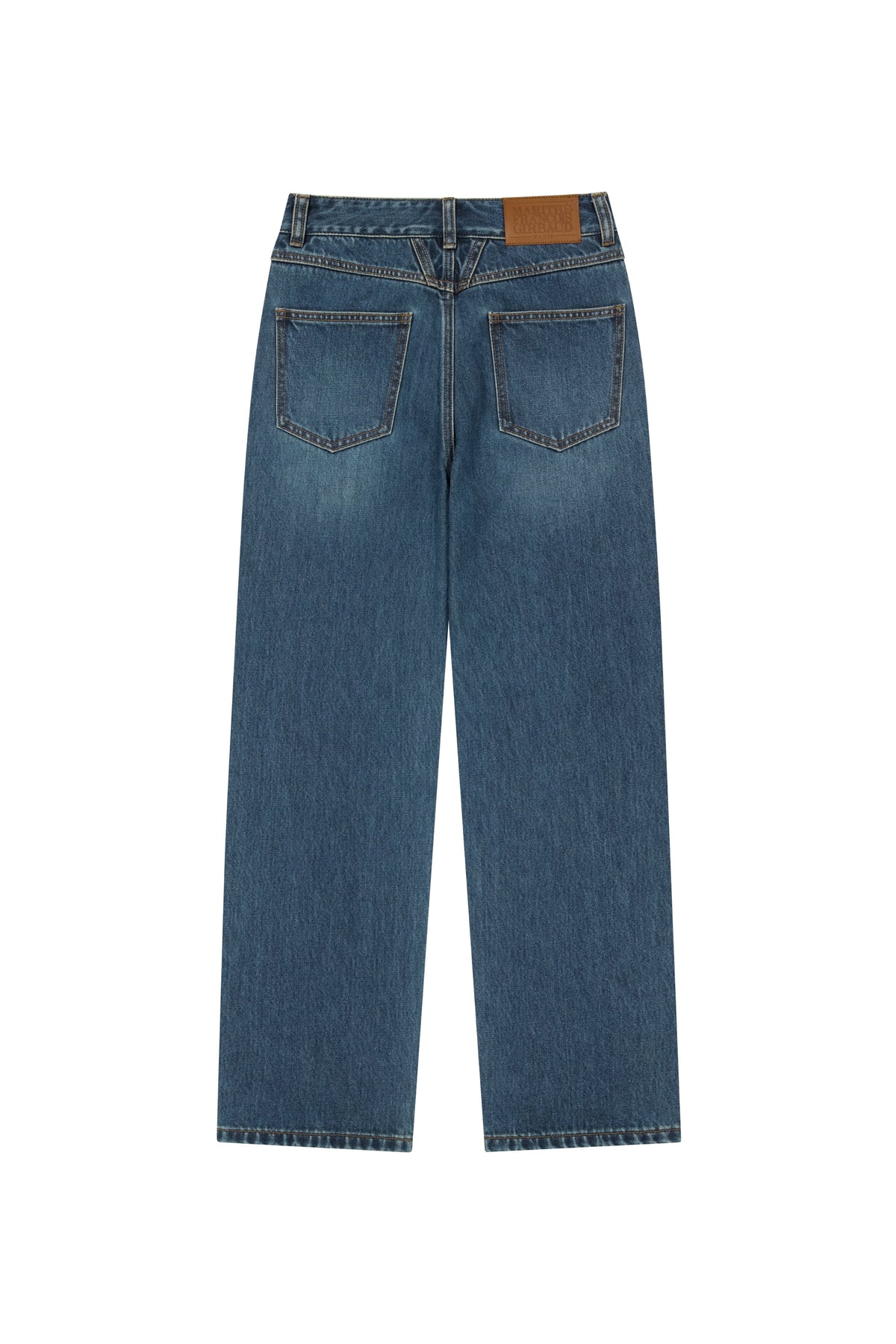 W Slim Staright Denim Pants Dark Blue