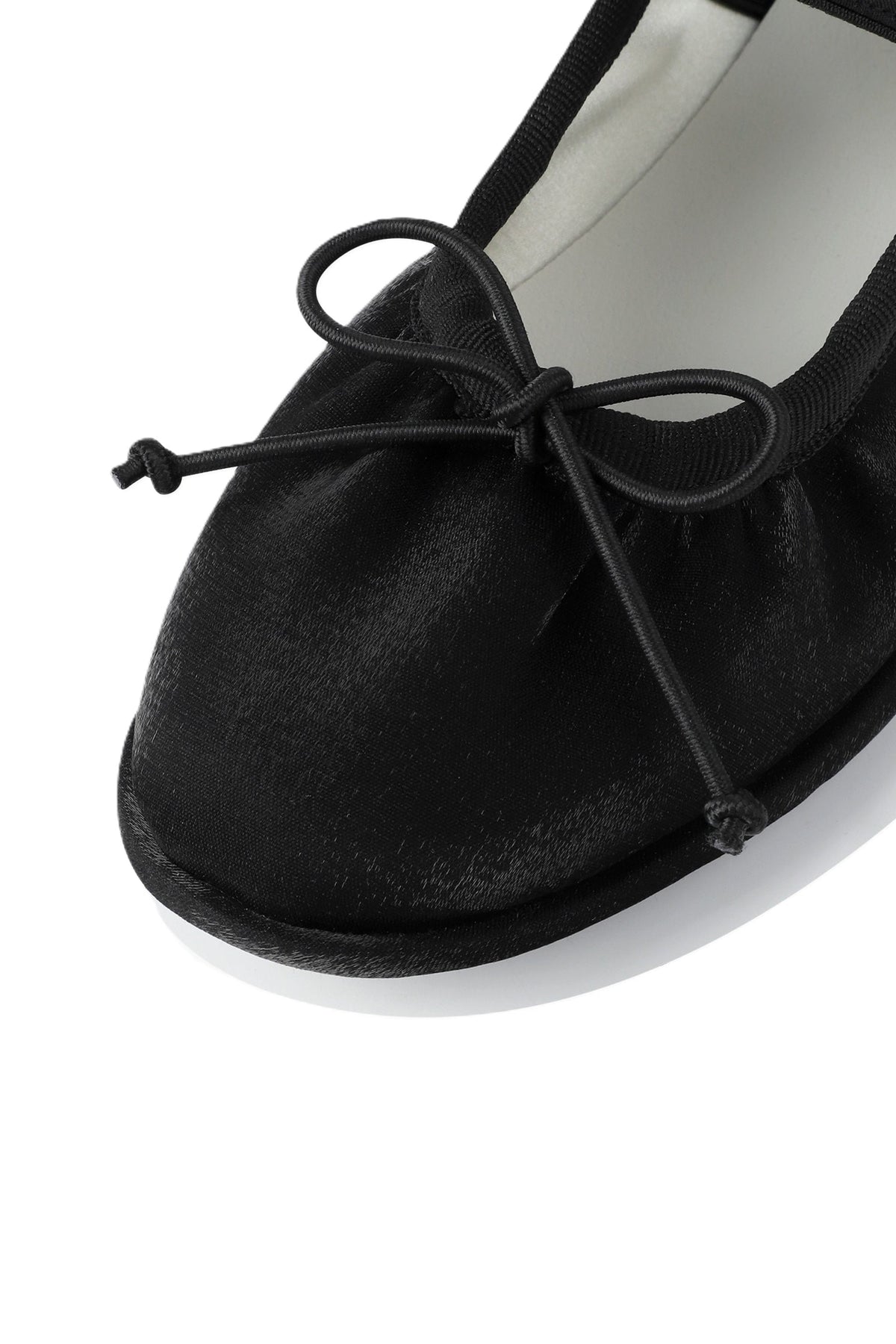 W Banding Ribbon Flat Shoes Black