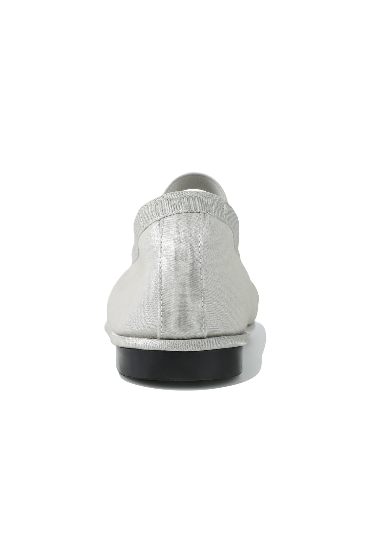 W Banding Ribbon Flat Shoes Silver