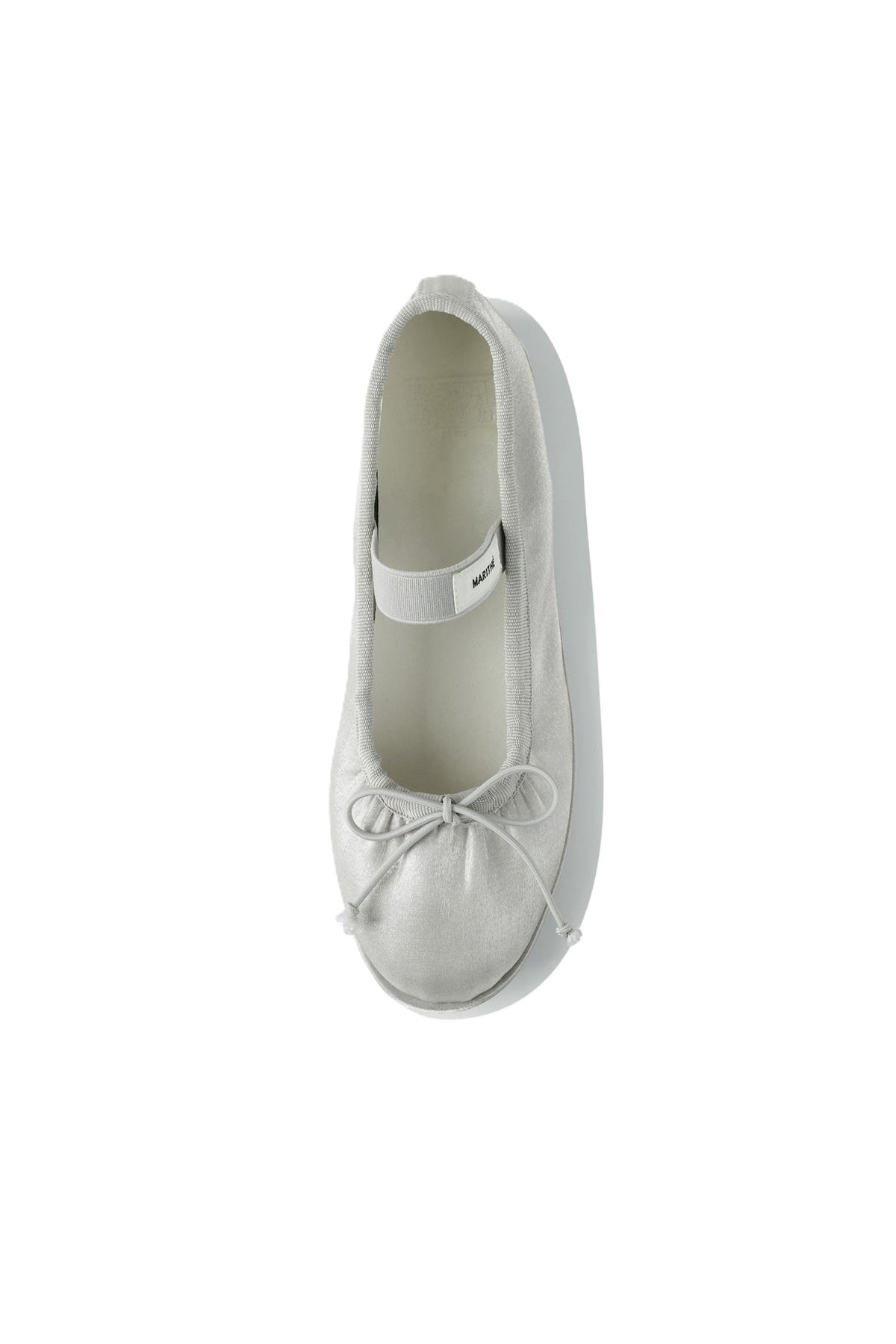 W Banding Ribbon Flat Shoes Silver