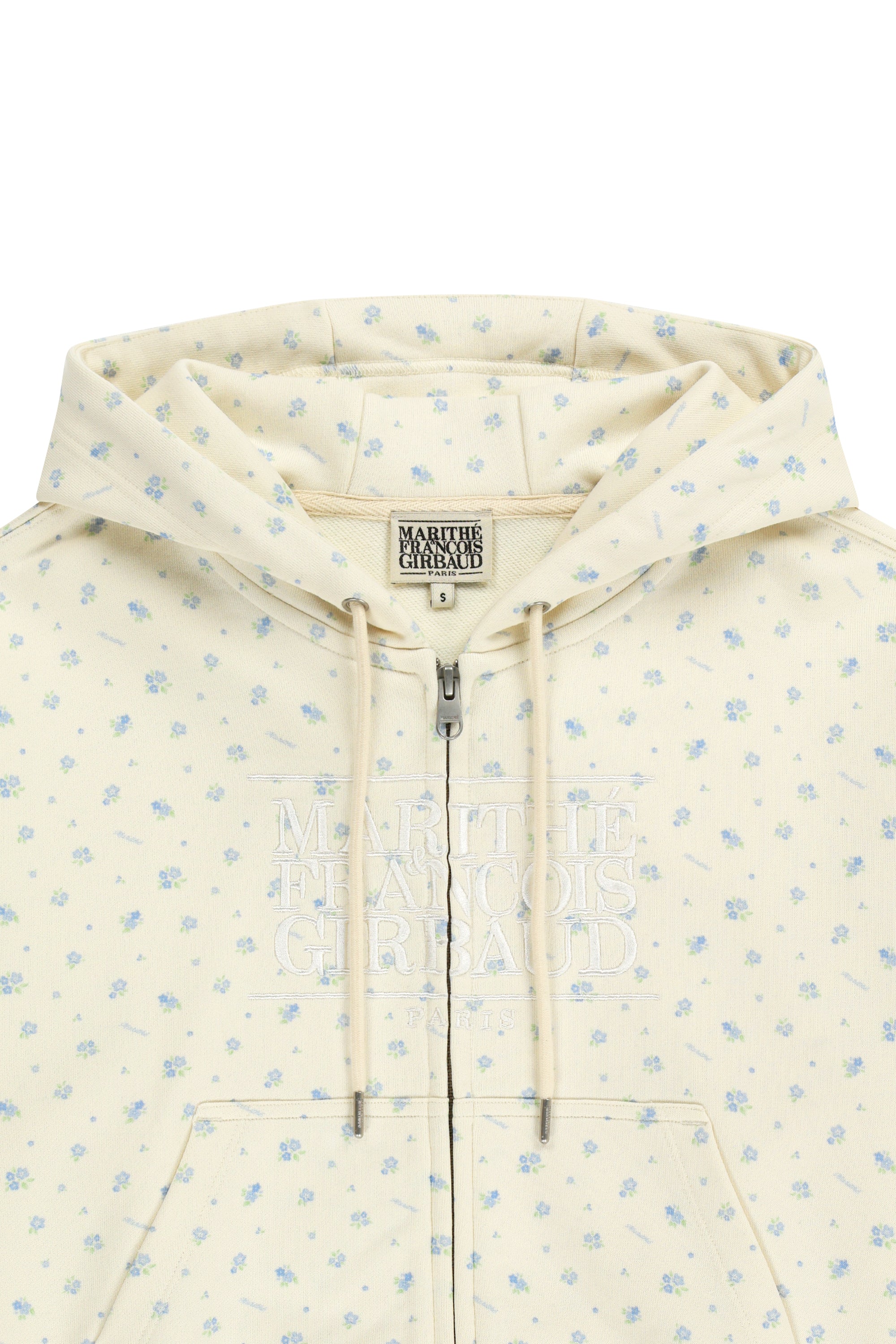 W Classic Logo Crop Hoodie Zipup Ivory