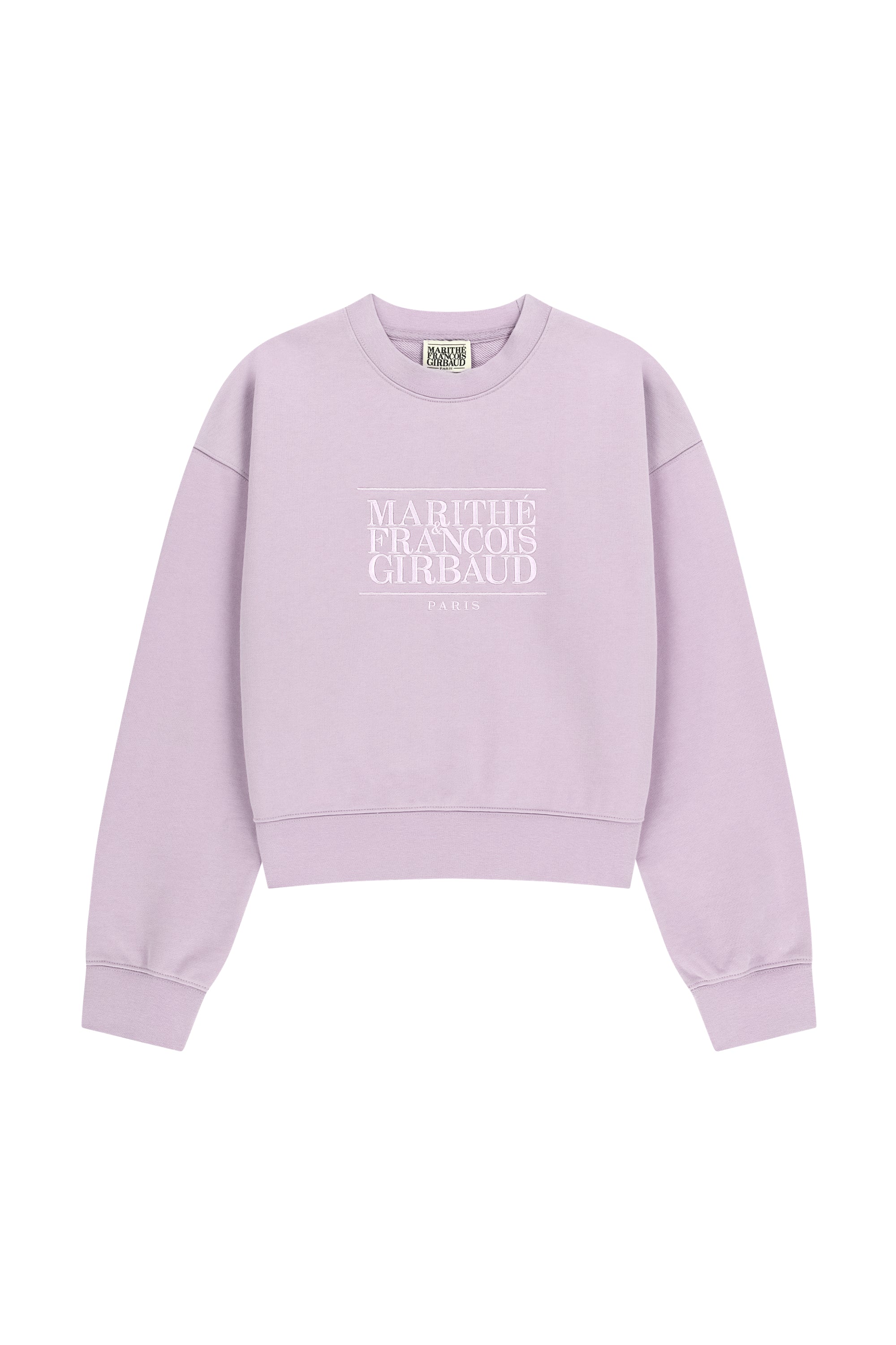 W Classic Logo Crop Sweatshirt Lavender