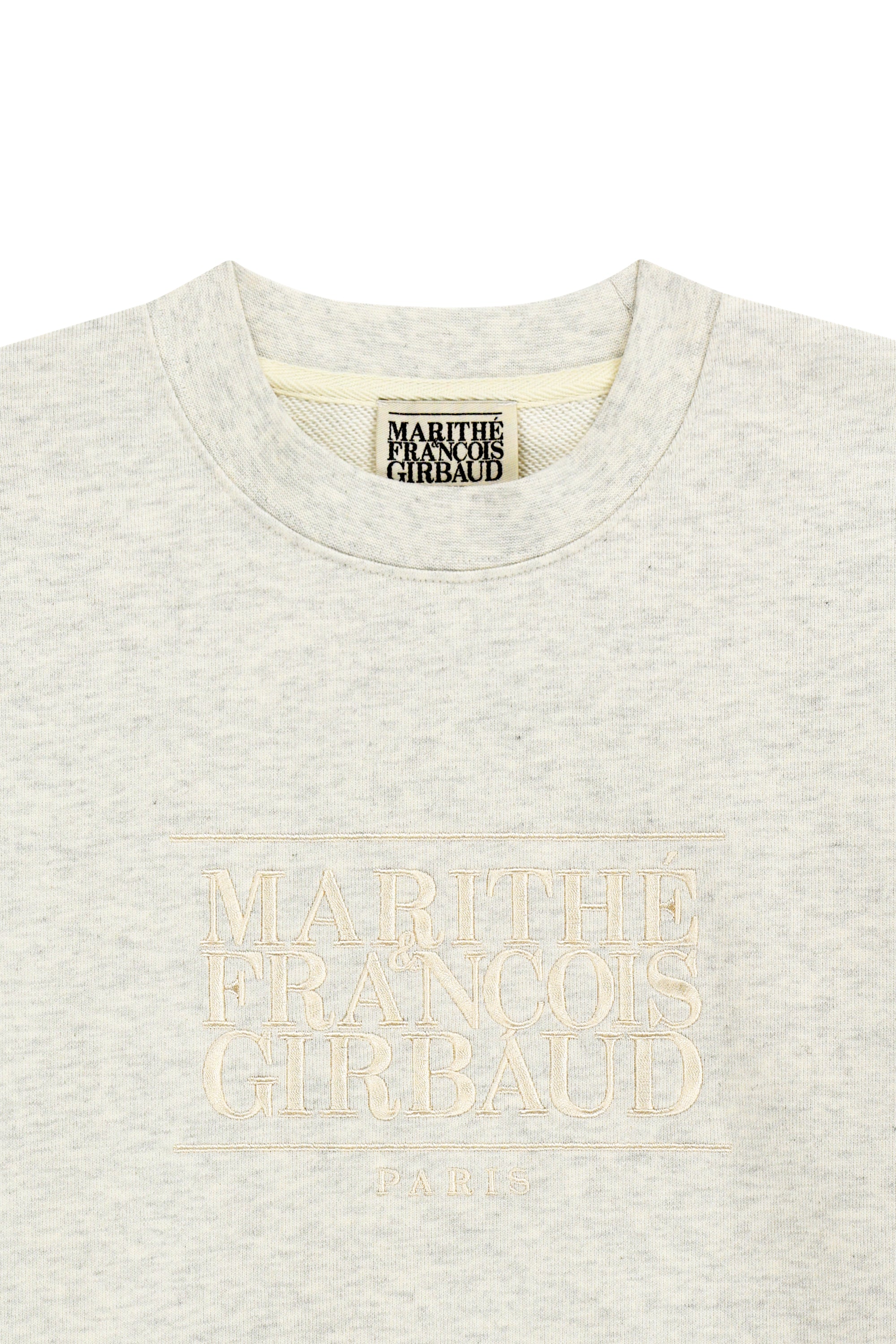 W Classic Logo Crop Sweatshirt Oatmeal