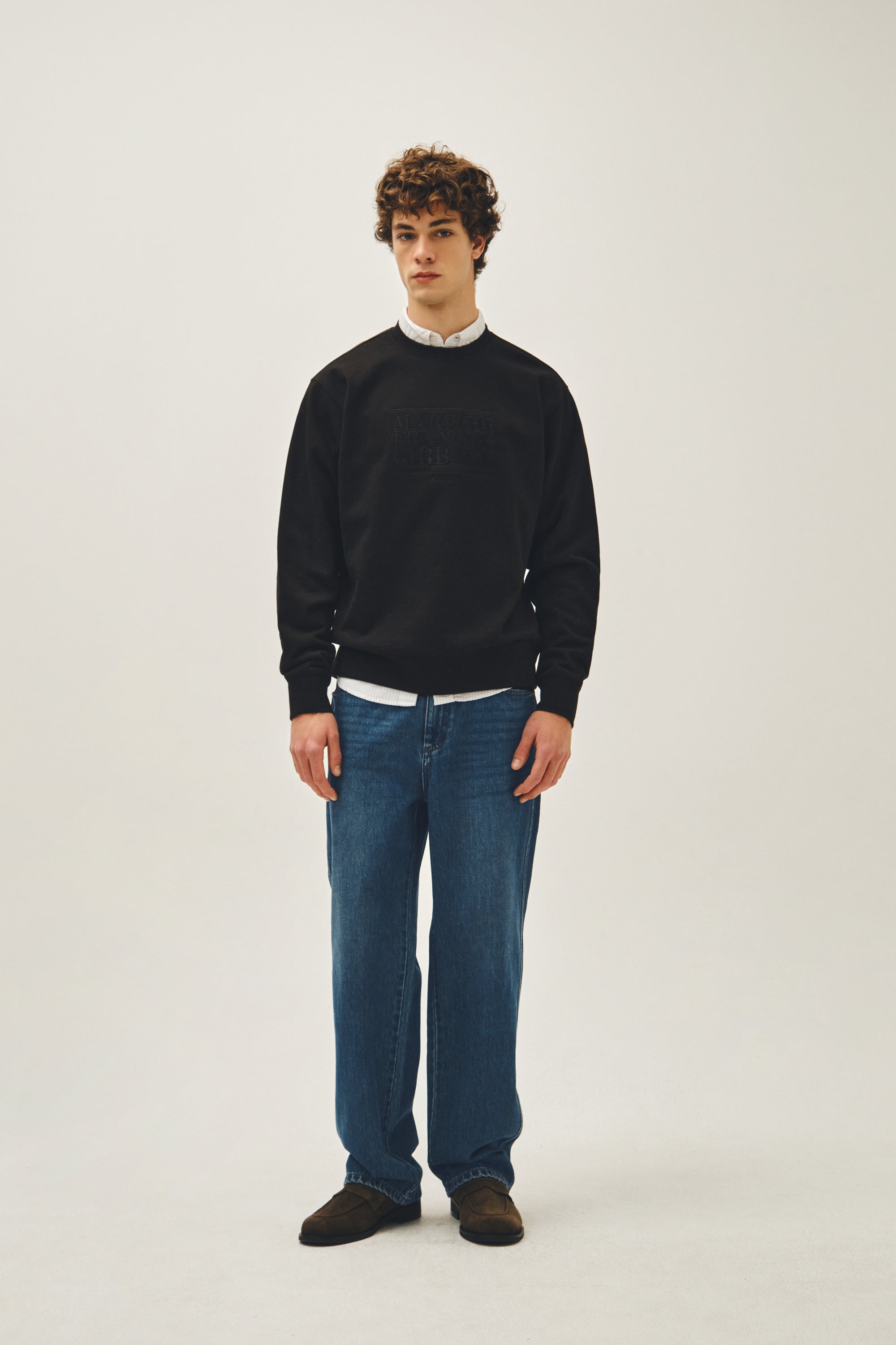 Classic Logo Embroidery Sweatshirt Black Black