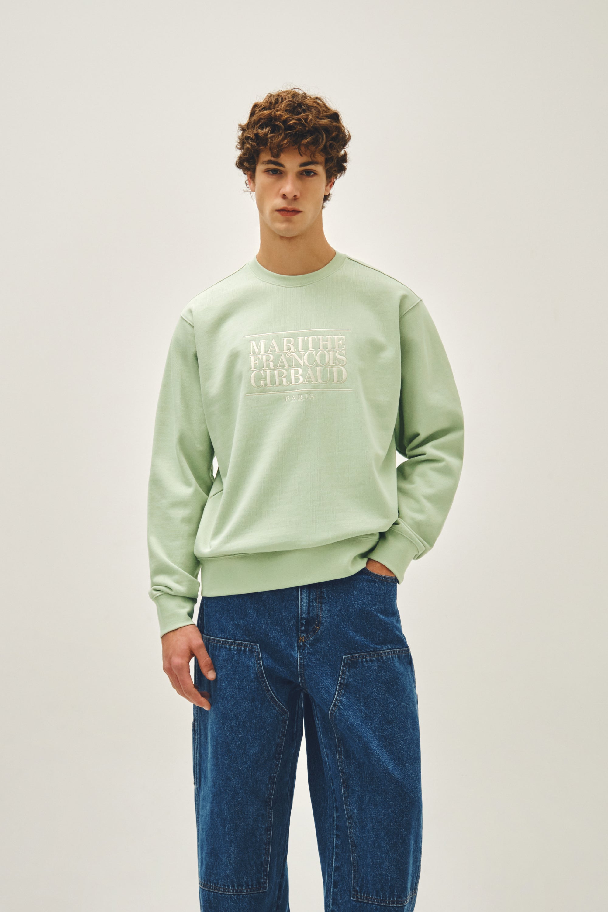 Classic Logo Embroidery Sweatshirt Light Green