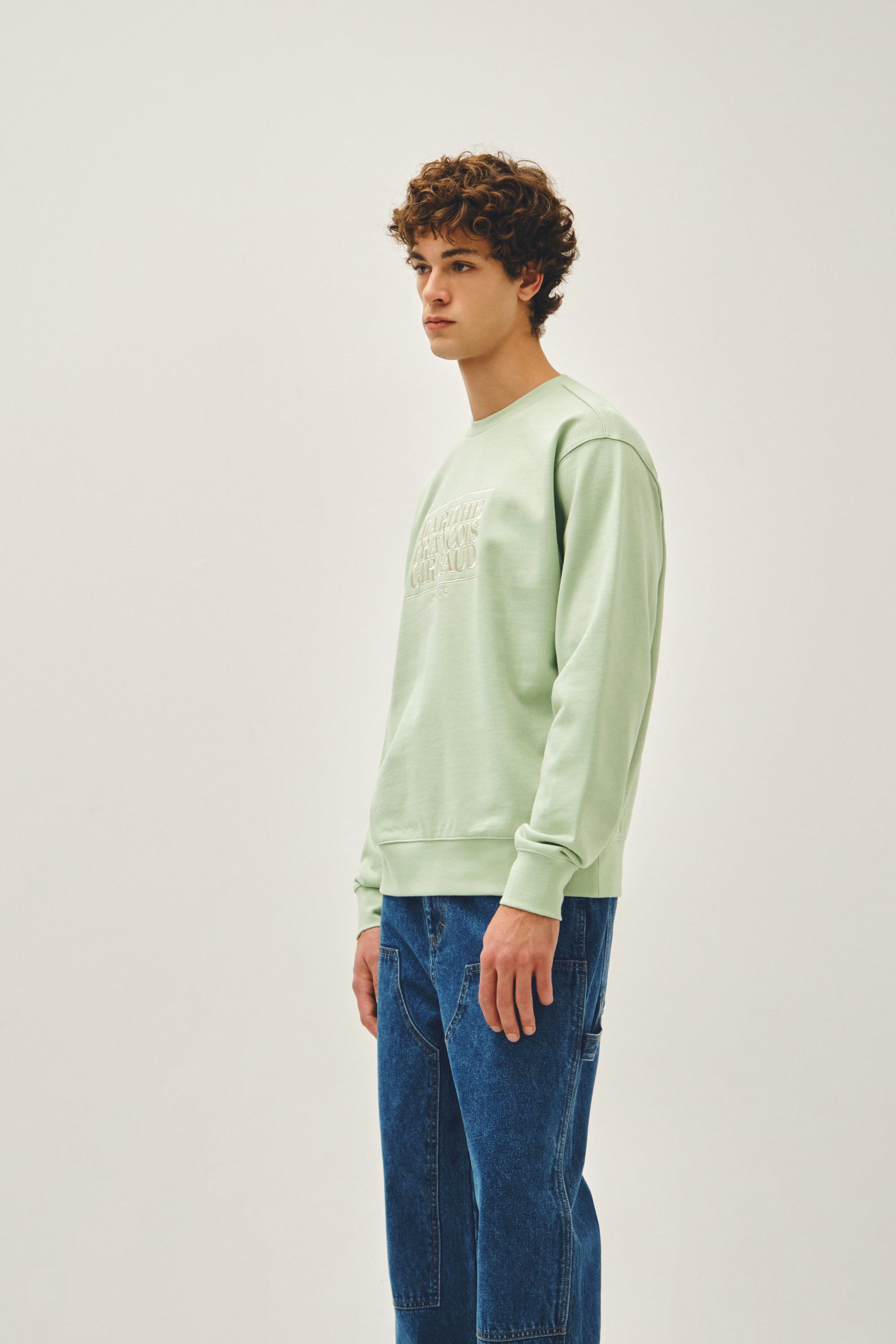 Classic Logo Embroidery Sweatshirt Light Green