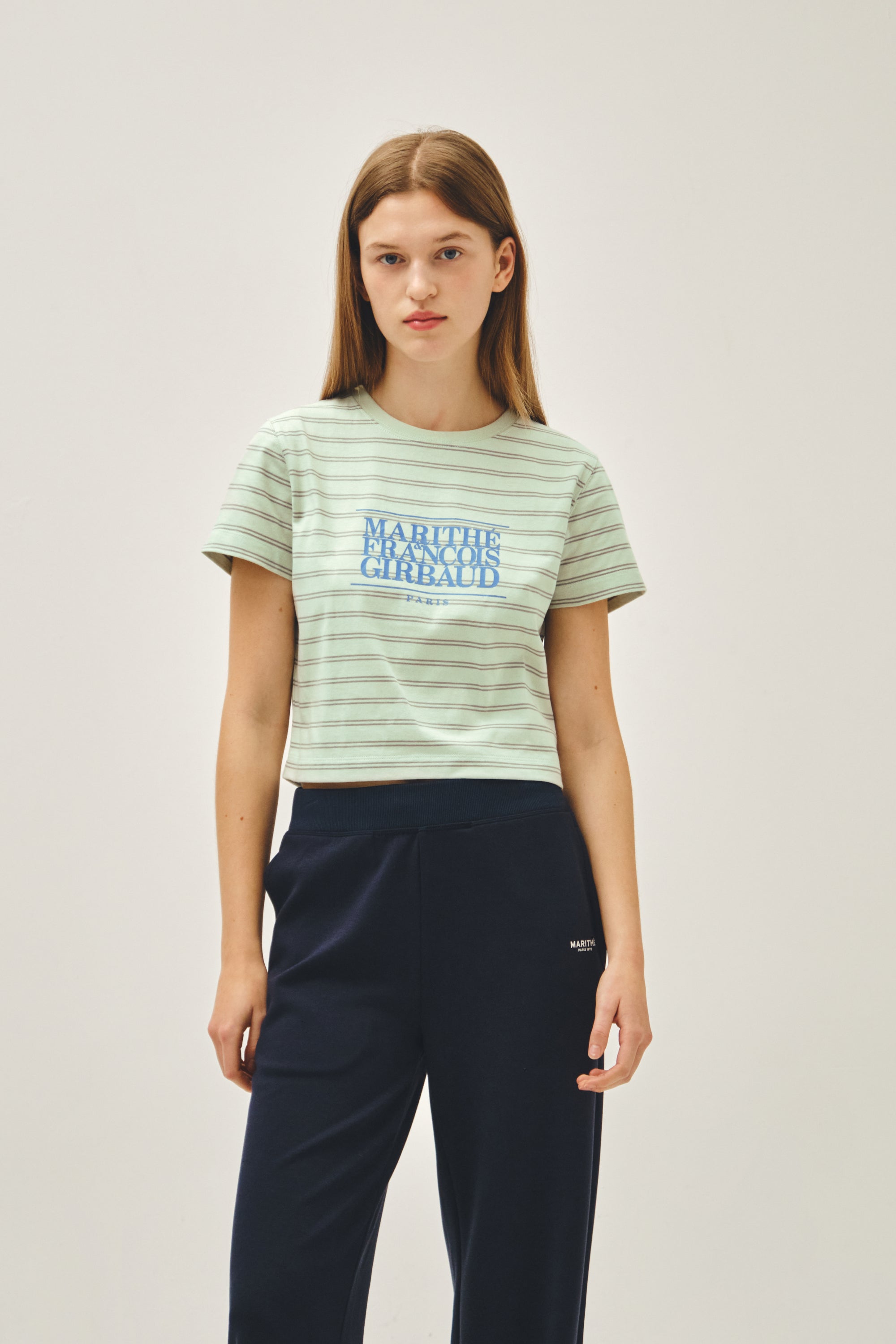 W Classic Logo Crop Tee Light Mint