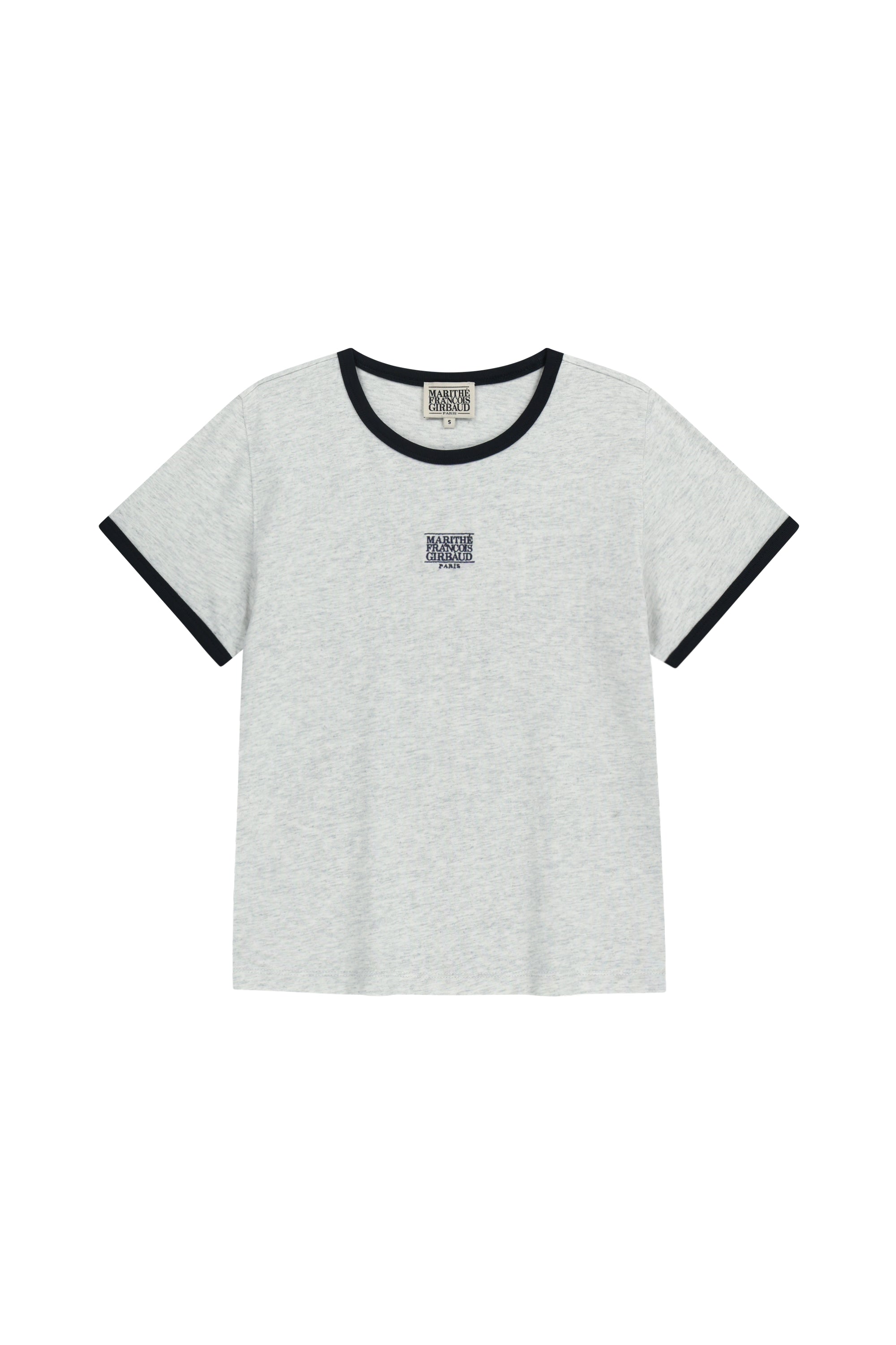 W Classic Logo Ringer Tee Light Heather Gray