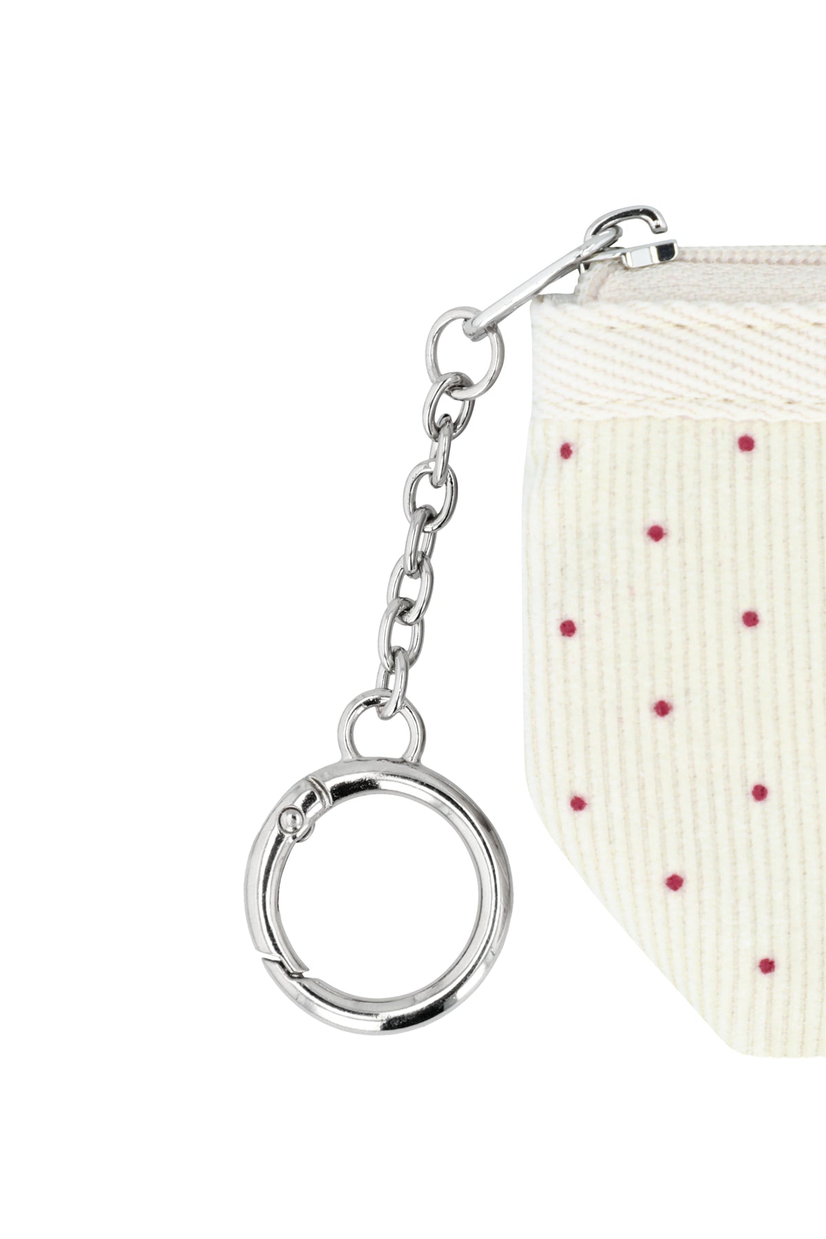 Mini Corduroy Pouch Keyring Ivory