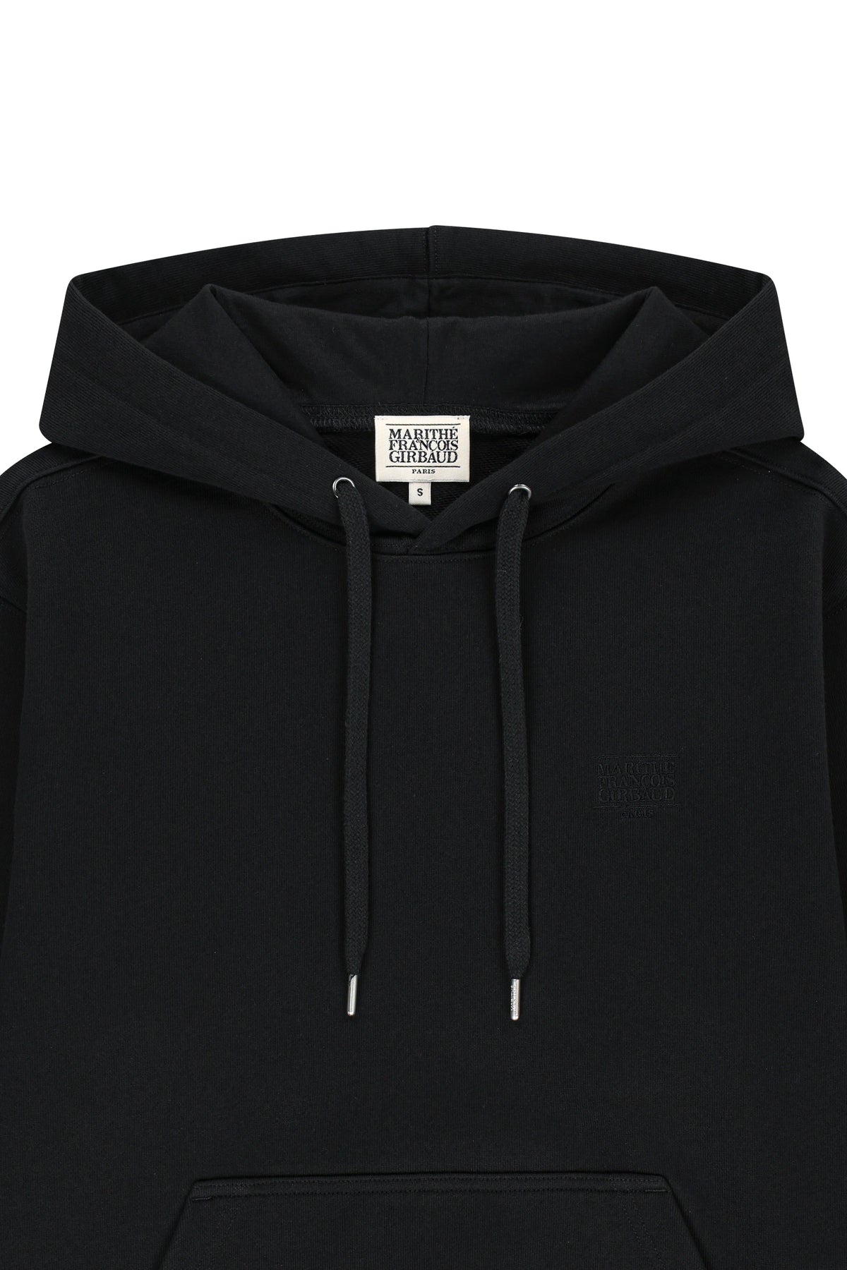 Small Classic Logo Embroidery Hoodie Black